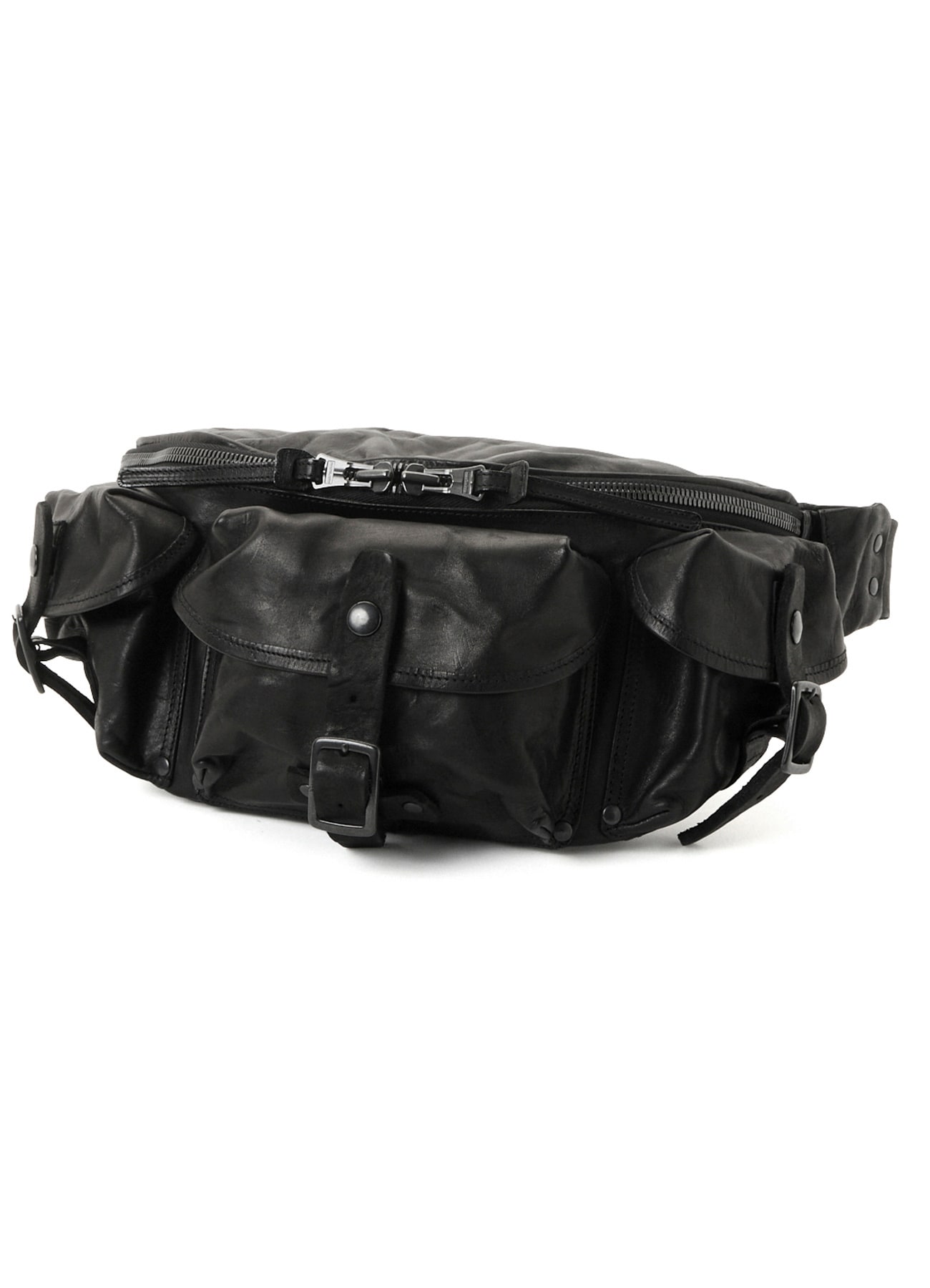 HORSE LEATHER 3-PRONG BUCKLE CROSSBODY BAG
