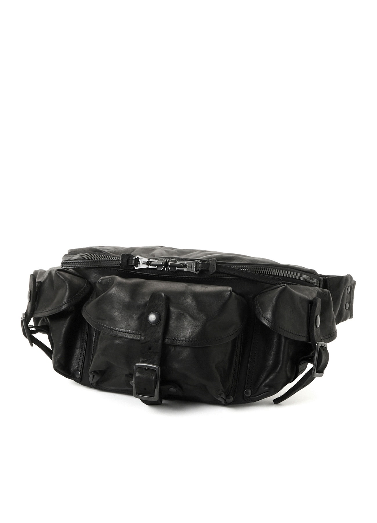 HORSE LEATHER 3-PRONG BUCKLE CROSSBODY BAG
