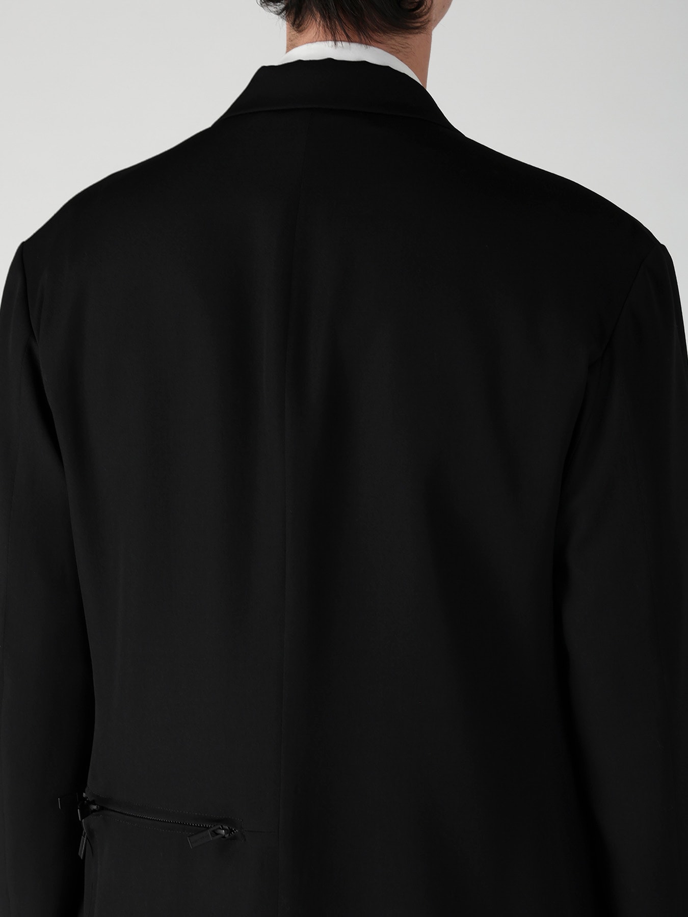 WOOL GABARDINE NOTCHED LAPEL JACKET