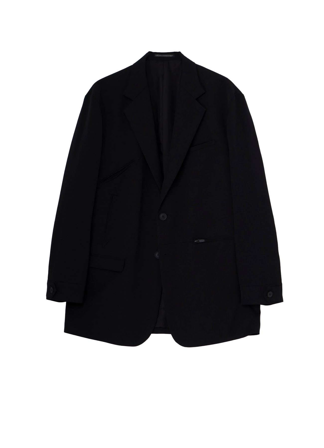 WOOL GABARDINE NOTCHED LAPEL JACKET