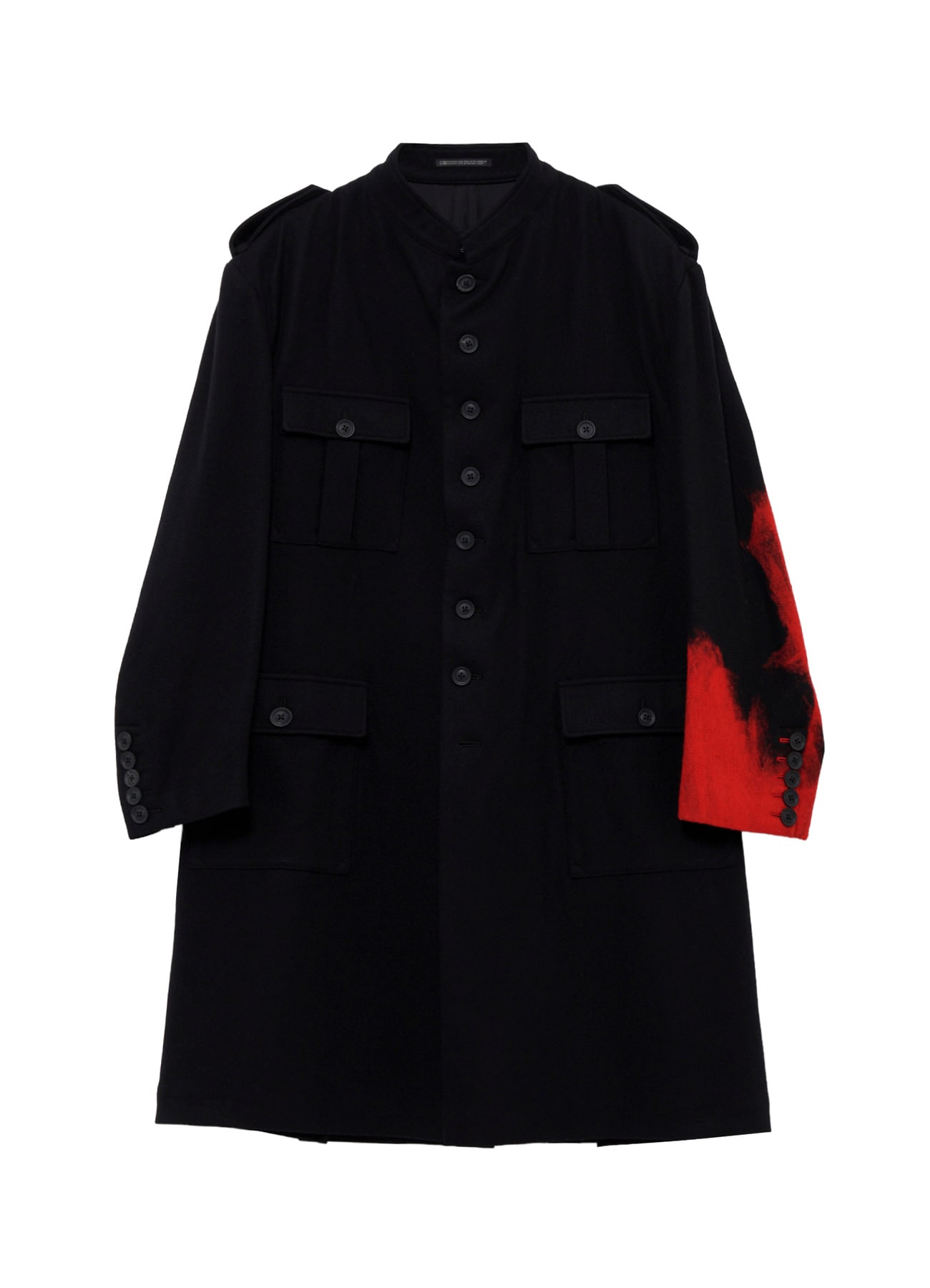 NEEDLE PUNCHED FLANNEL RED MILITARY JACKET