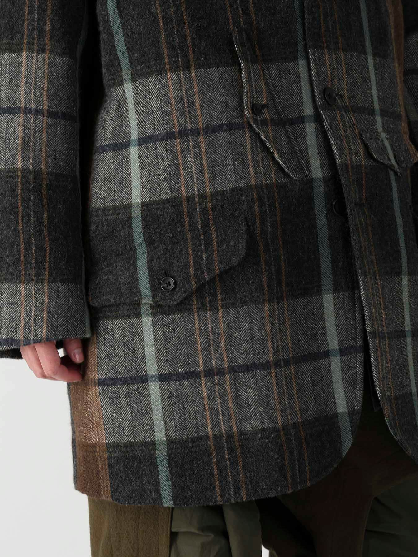 WOOL LINEN HERRINGBONE ZIPPER WORK JACKET
