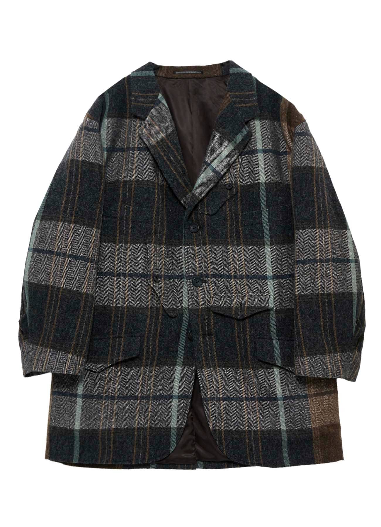 WOOL LINEN HERRINGBONE ZIPPER WORK JACKET