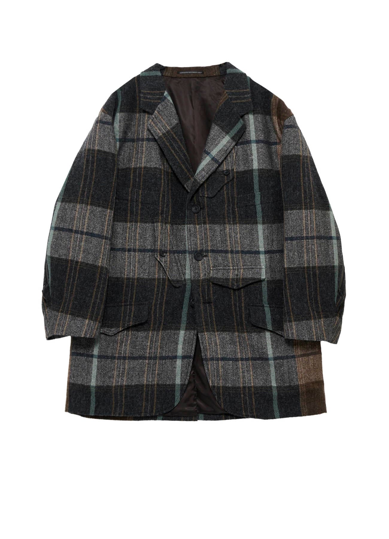 WOOL LINEN HERRINGBONE ZIPPER WORK JACKET