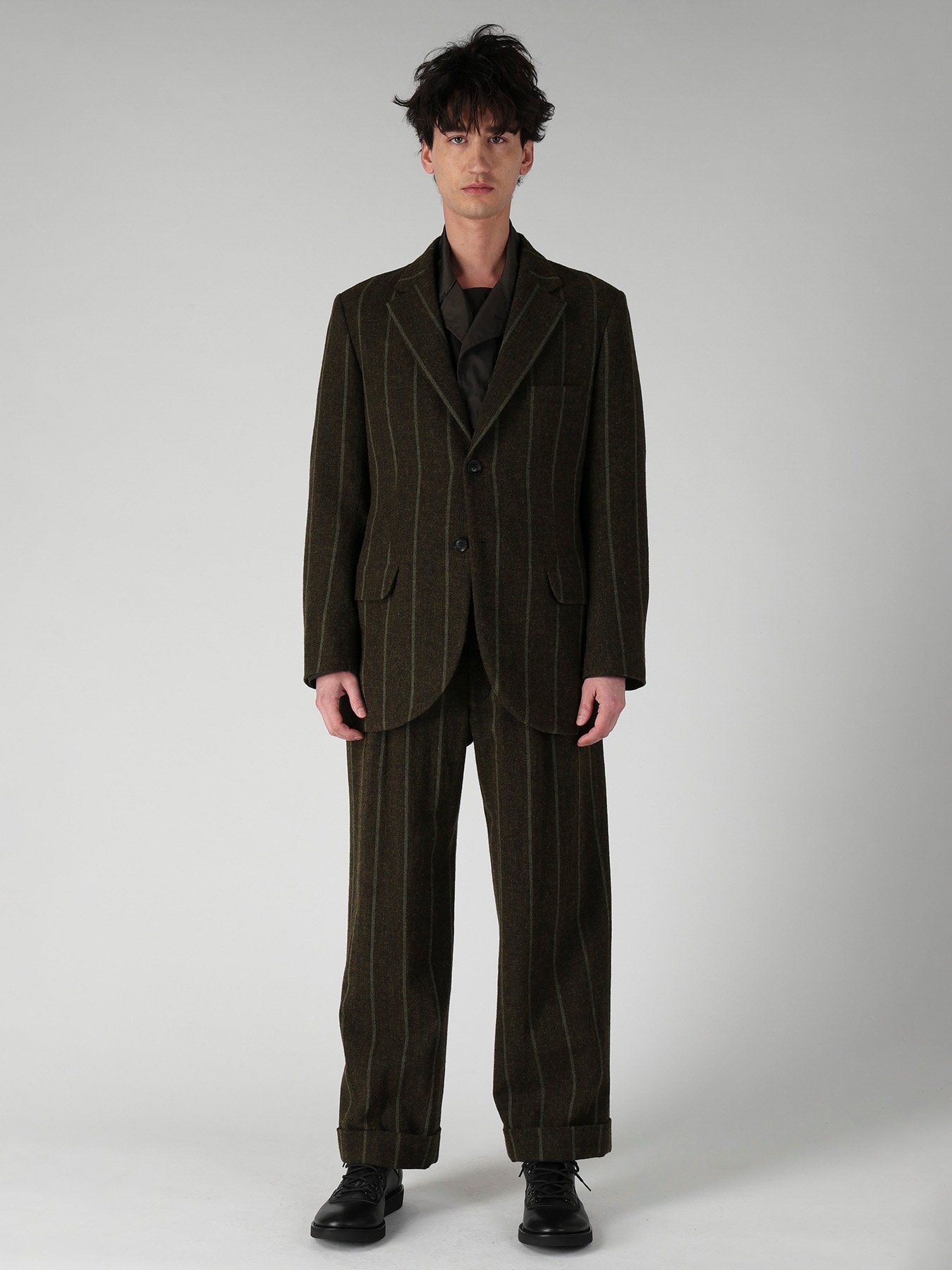 SPUN COLOR STRIPE 2 BUTTONS NOTCHED JACKET