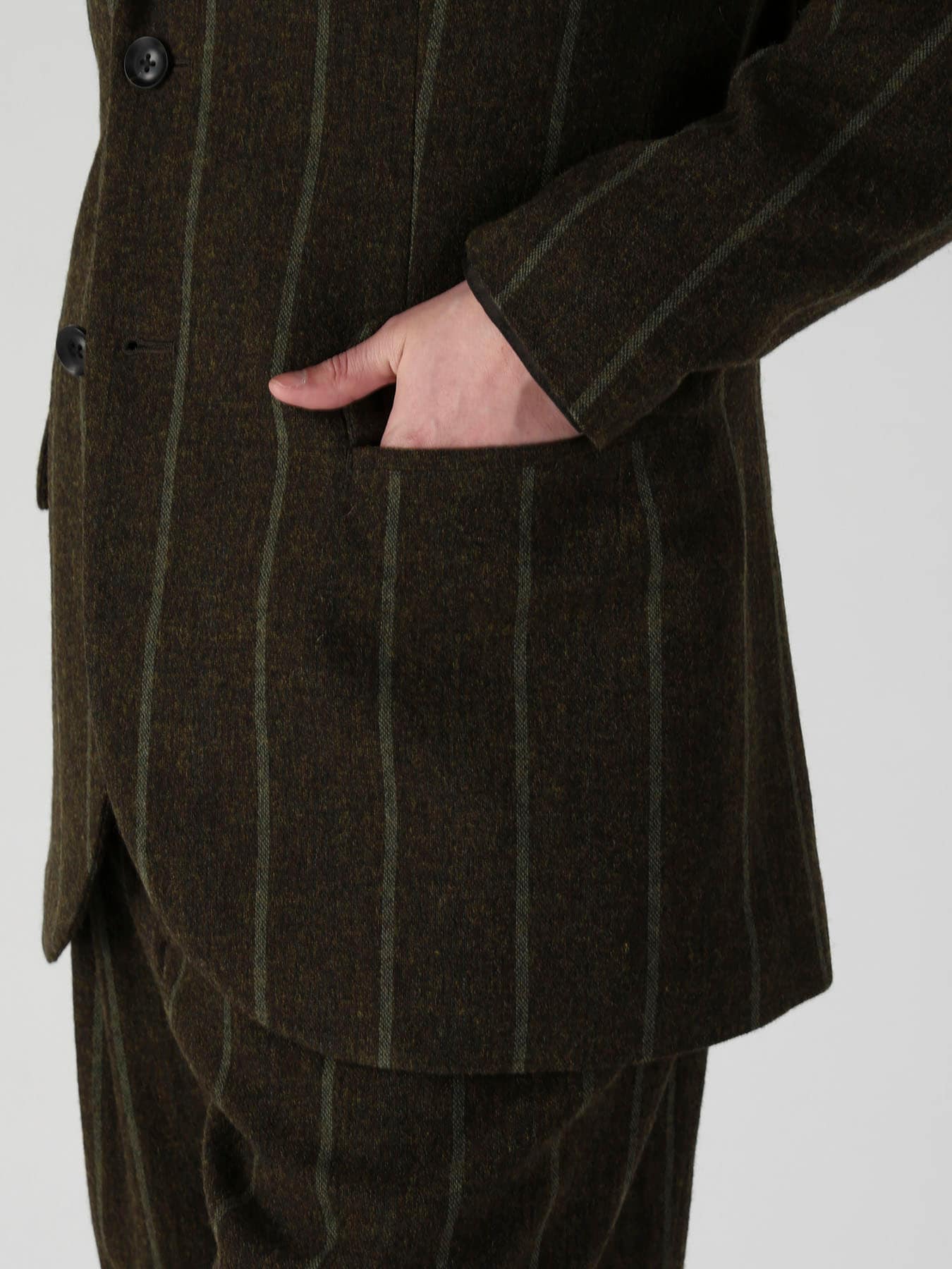 SPUN COLOR STRIPE 2 BUTTONS NOTCHED JACKET