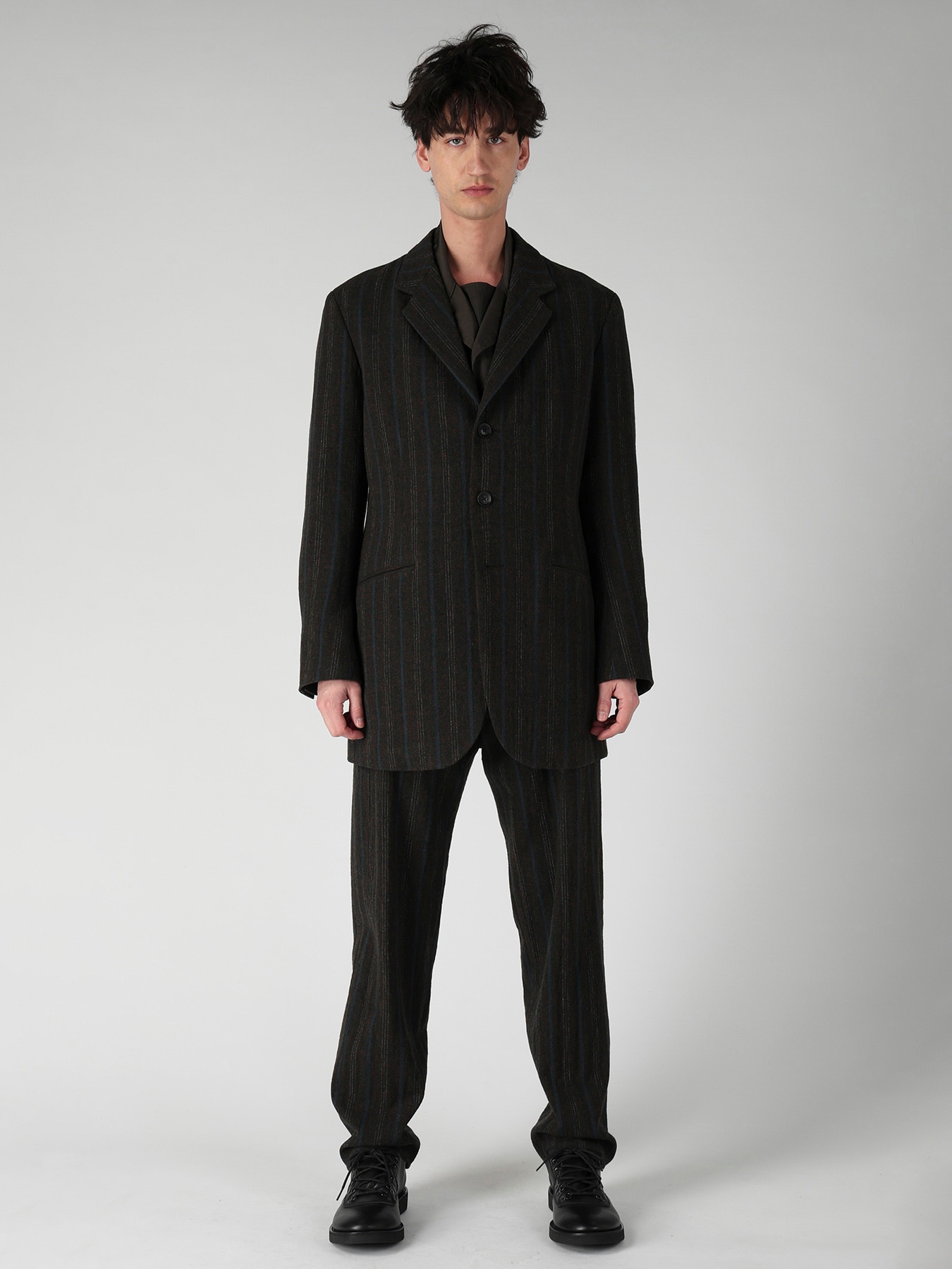 SPUN COLOR STRIPE BR 3B DOUBLE WELT JACKET