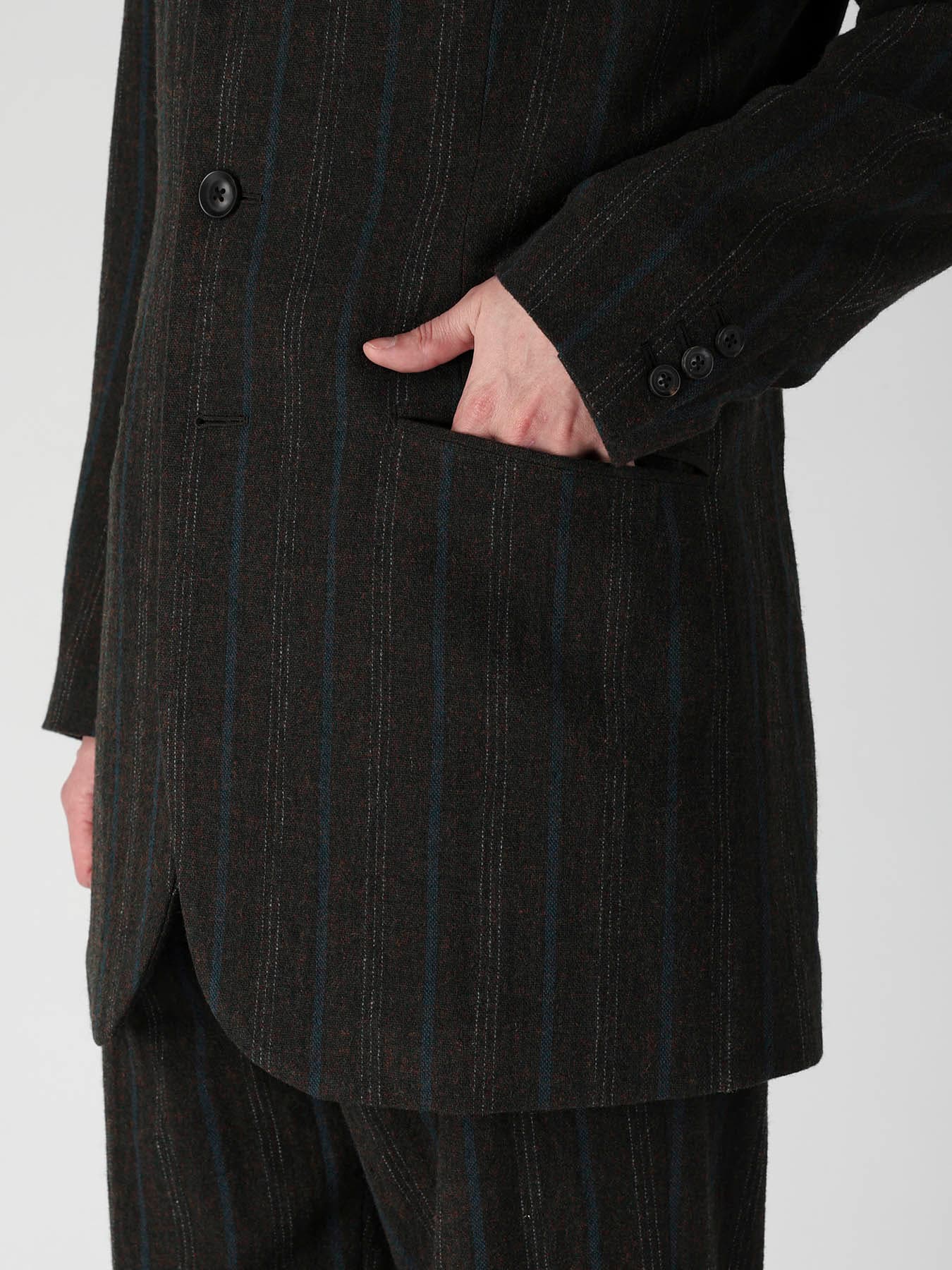 SPUN COLOR STRIPE BR 3B DOUBLE WELT JACKET