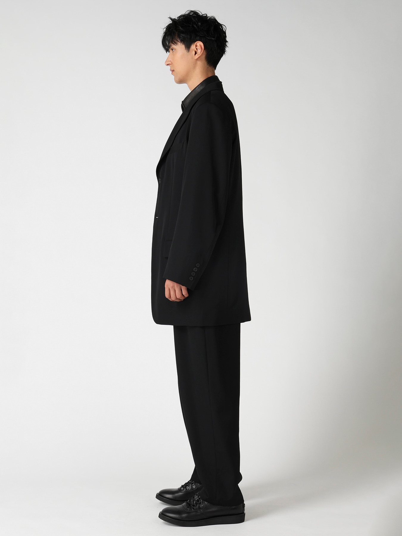 WOOL GABARDINE 2BUTTONS FLAP JACKET