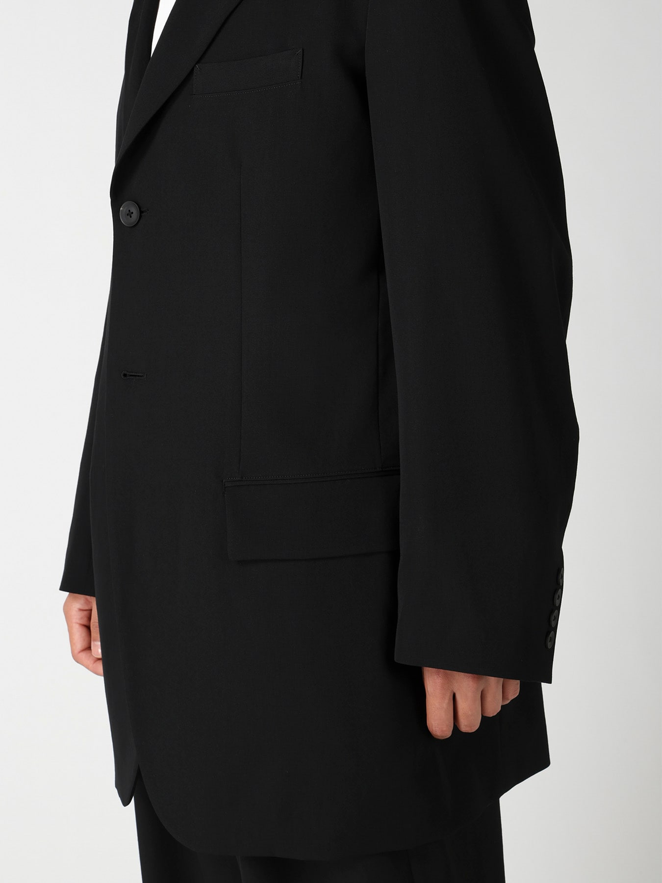 WOOL GABARDINE 2BUTTONS FLAP JACKET