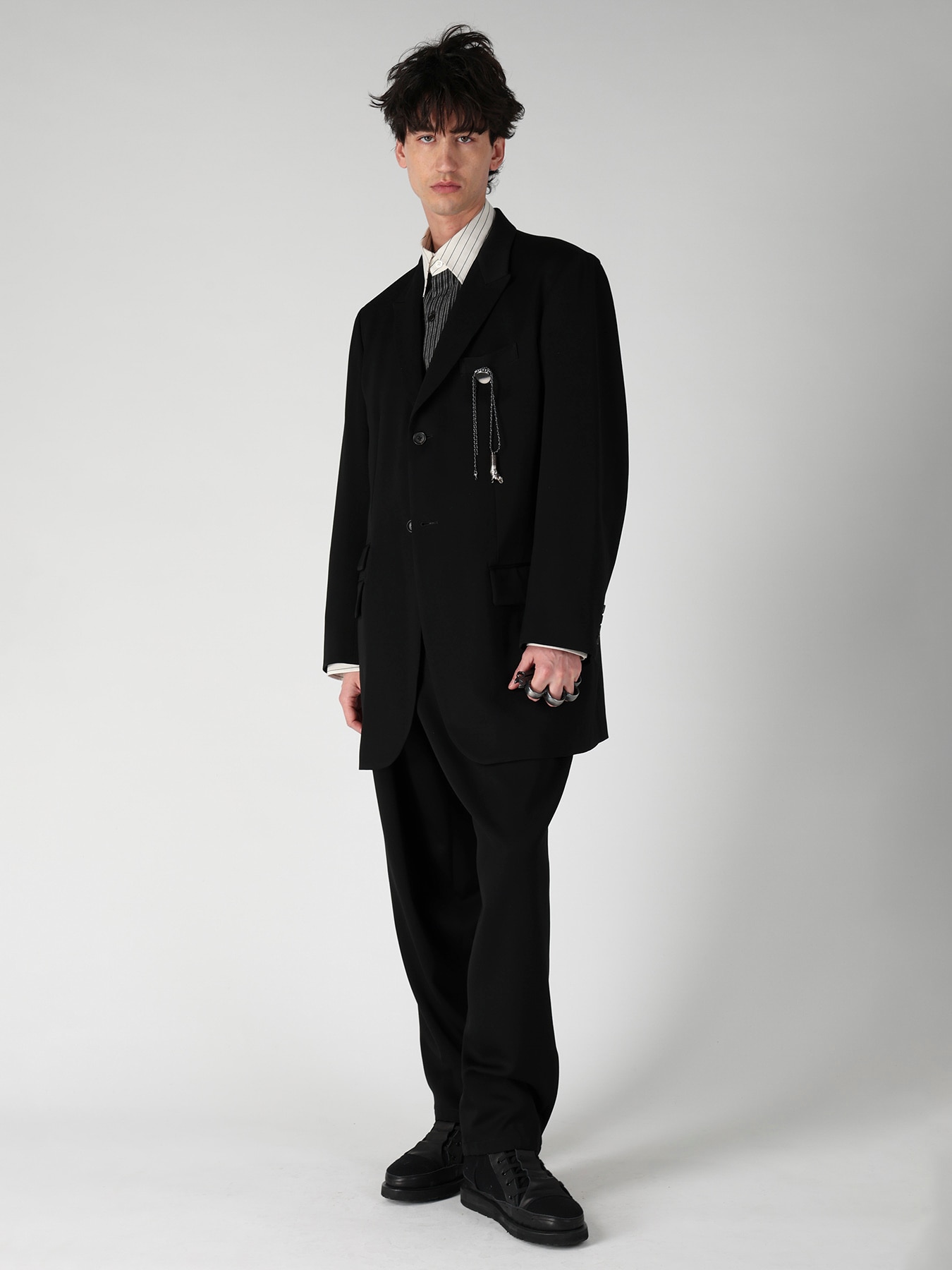 W TUXEDO 2BUTTONS FLAP JACKET
