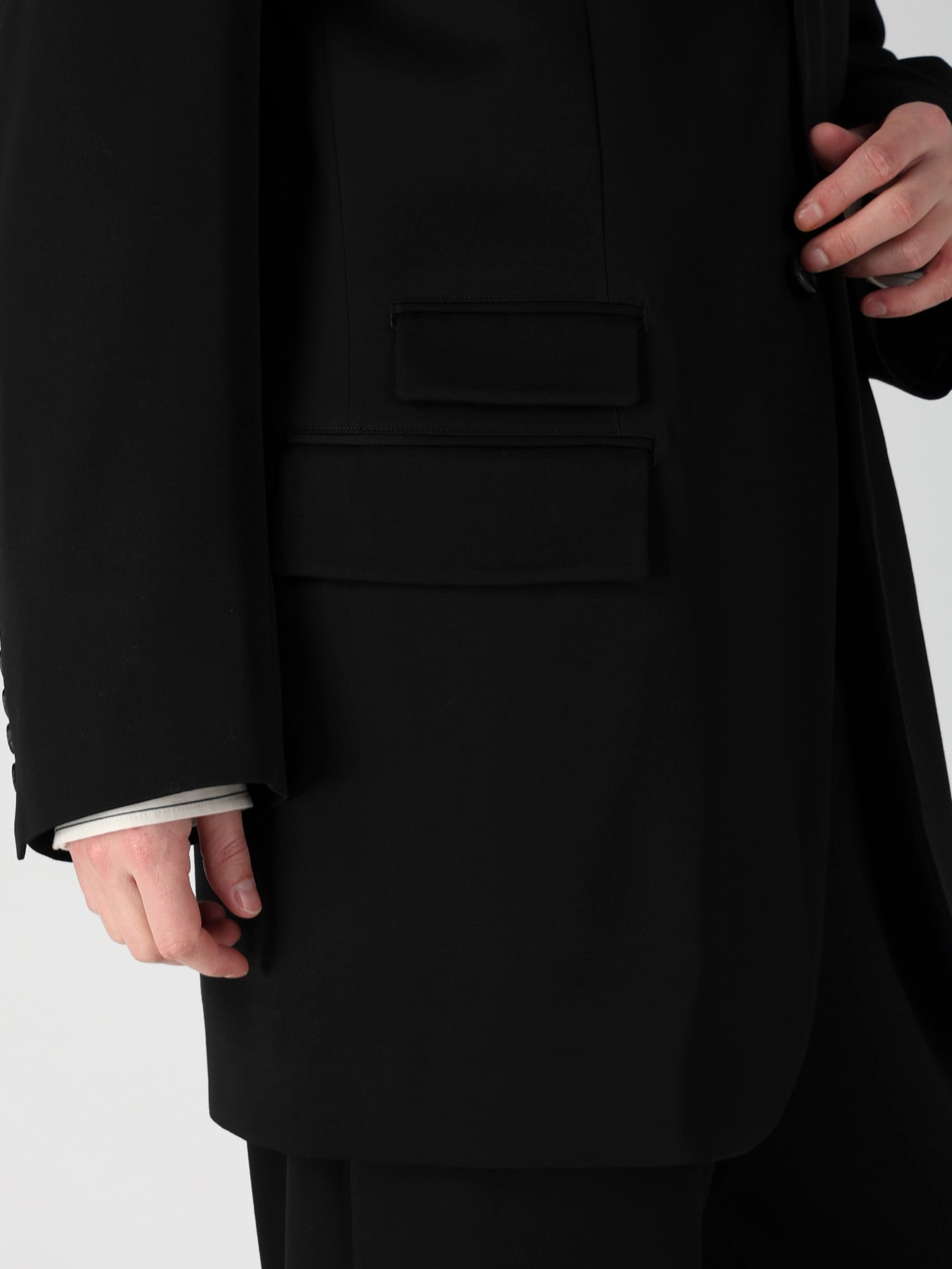 W TUXEDO 2BUTTONS FLAP JACKET