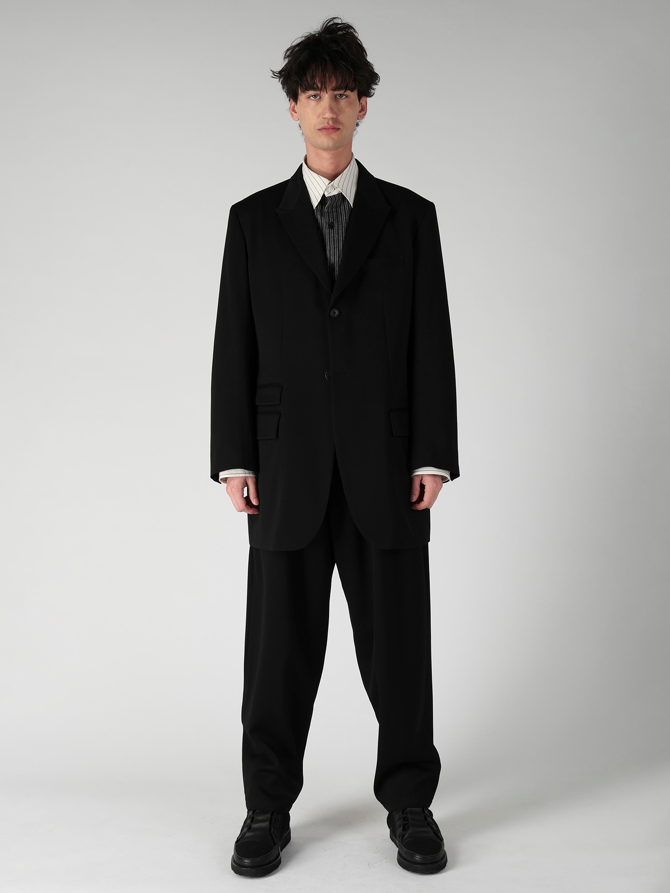 W TUXEDO 2BUTTONS FLAP JACKET