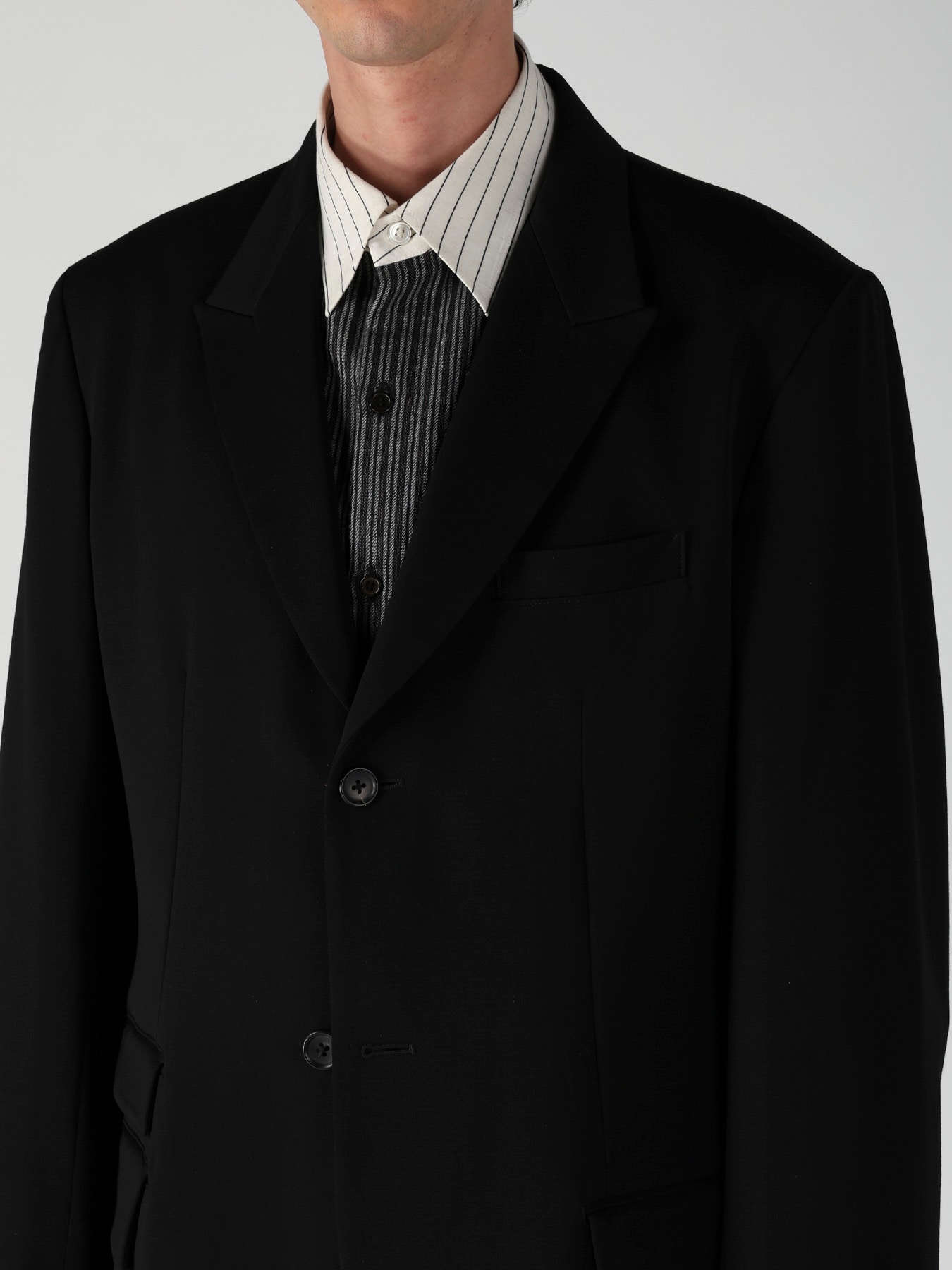 W TUXEDO 2BUTTONS FLAP JACKET