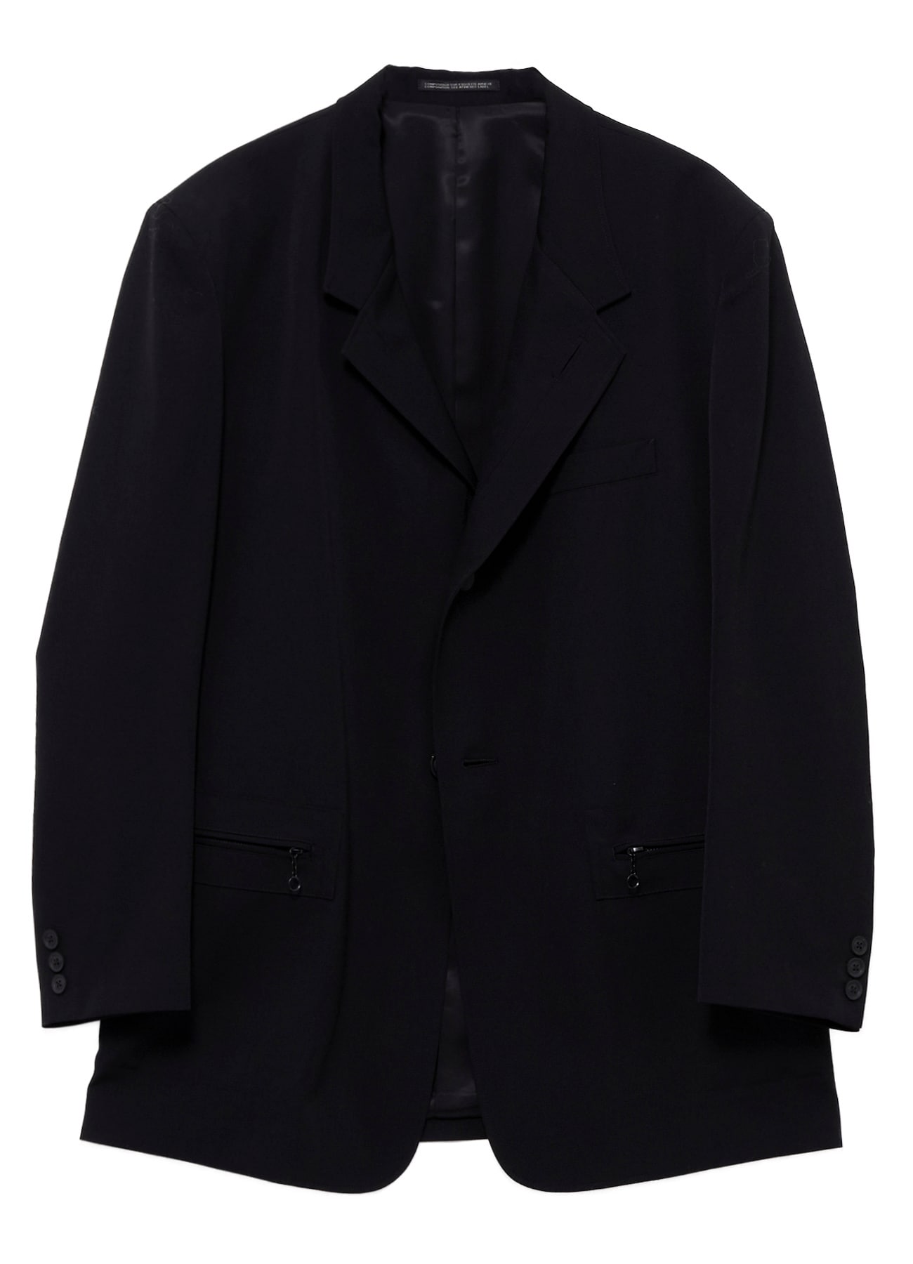 WOOL GABARDINE LAPEL PANEL 2BUTTONS JACKET