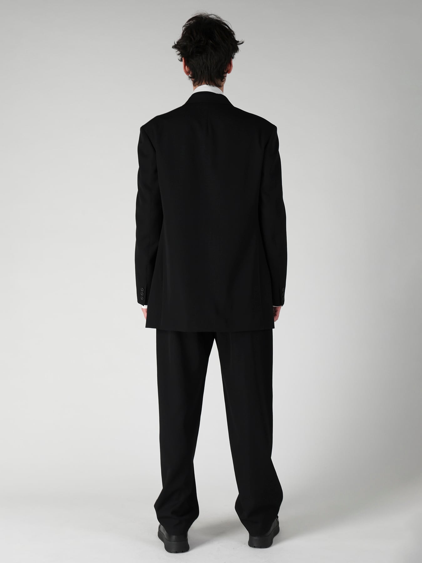 WOOL GABARDINE LAPEL PANEL 2BUTTONS JACKET