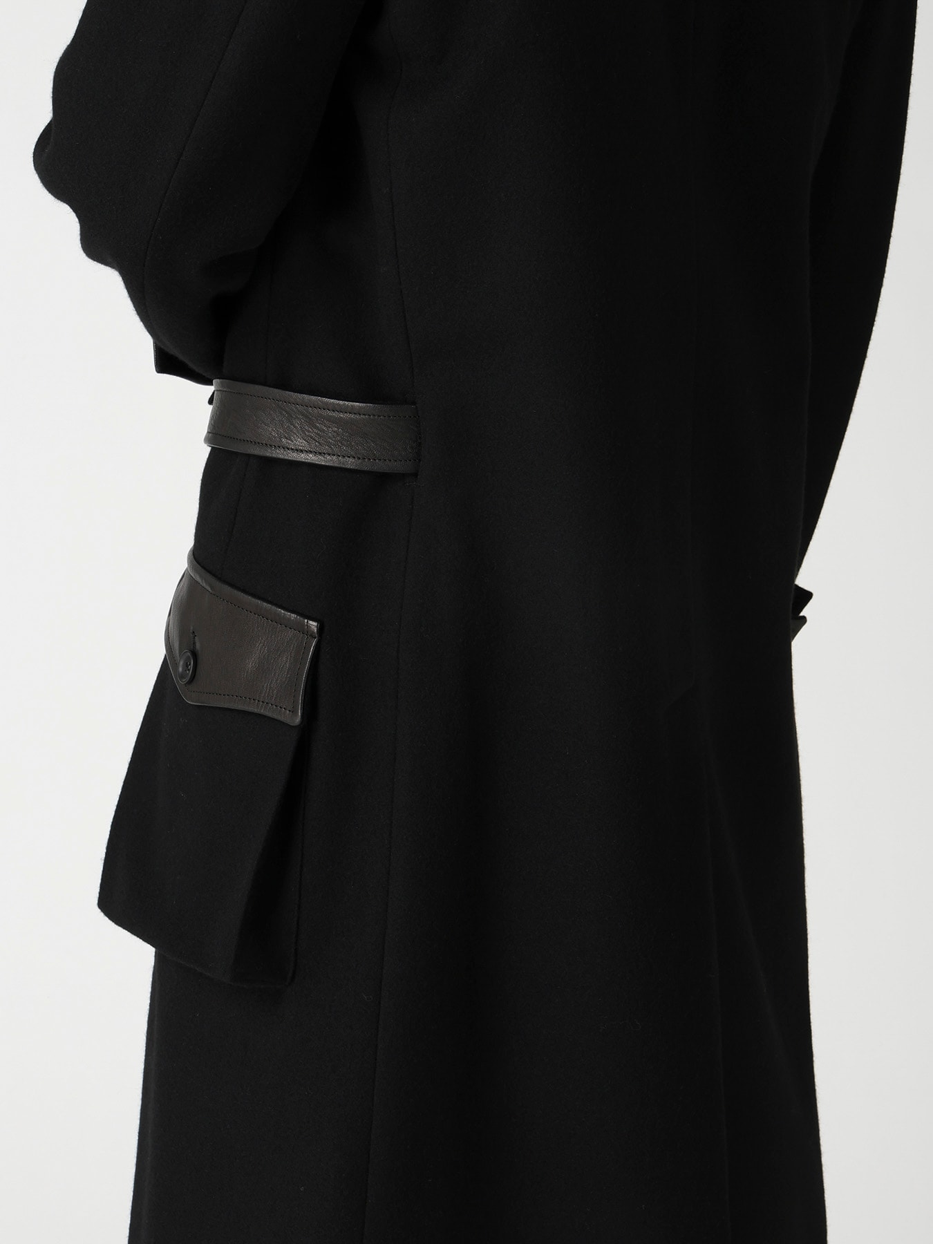WOOL FLANNEL BELT DETAIL MILITARY 6B JACKET