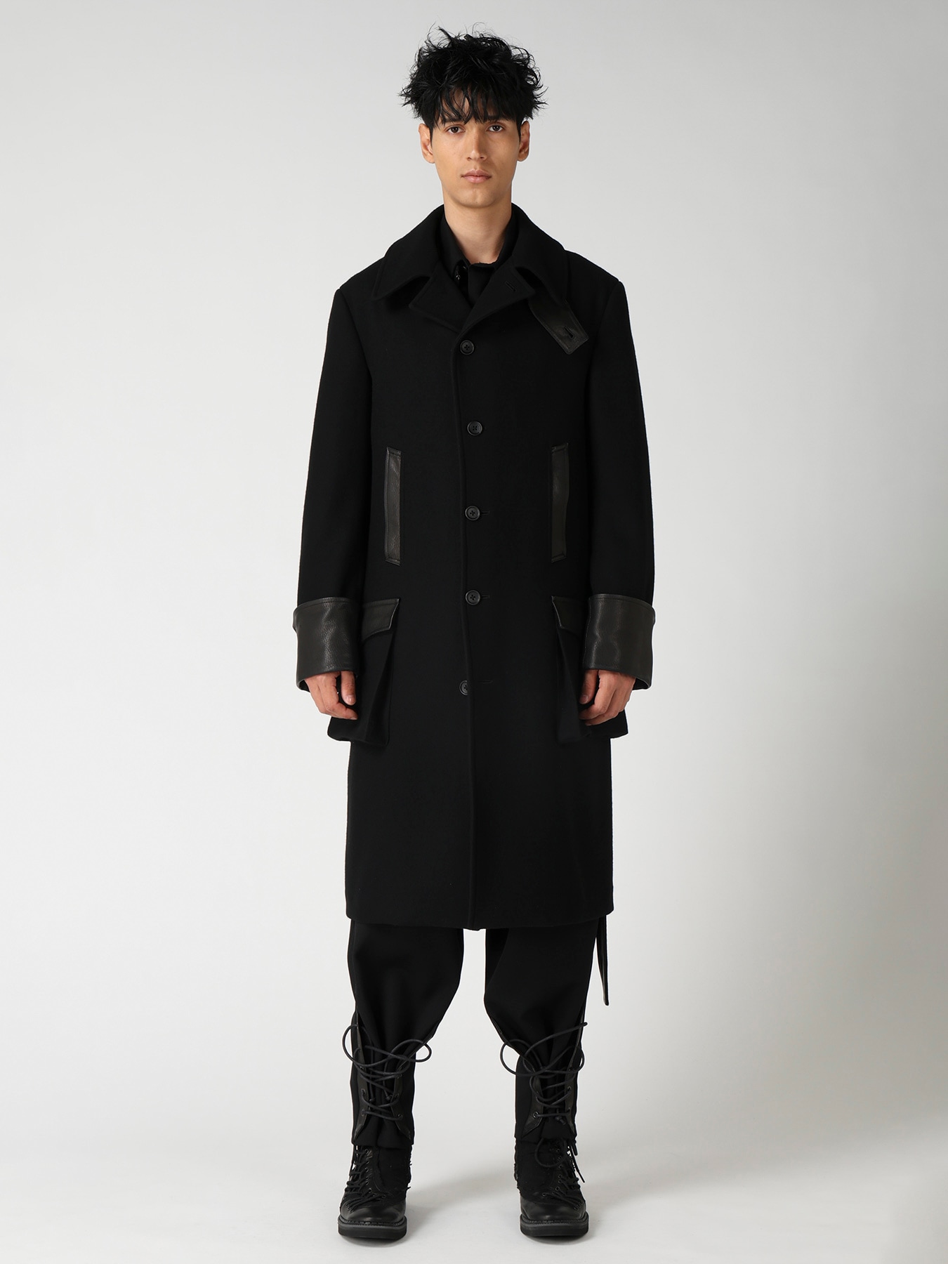 WOOL FLANNEL BELT DETAIL MILITARY 6B JACKET