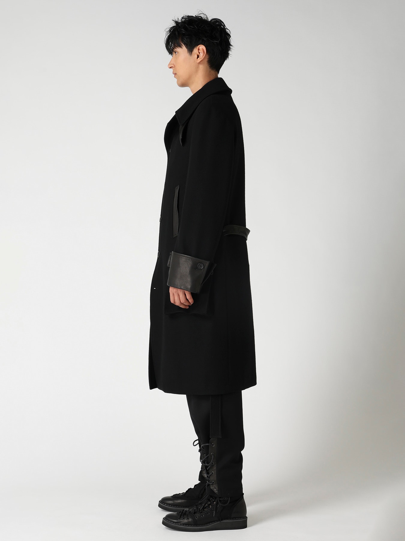 WOOL FLANNEL BELT DETAIL MILITARY 6B JACKET