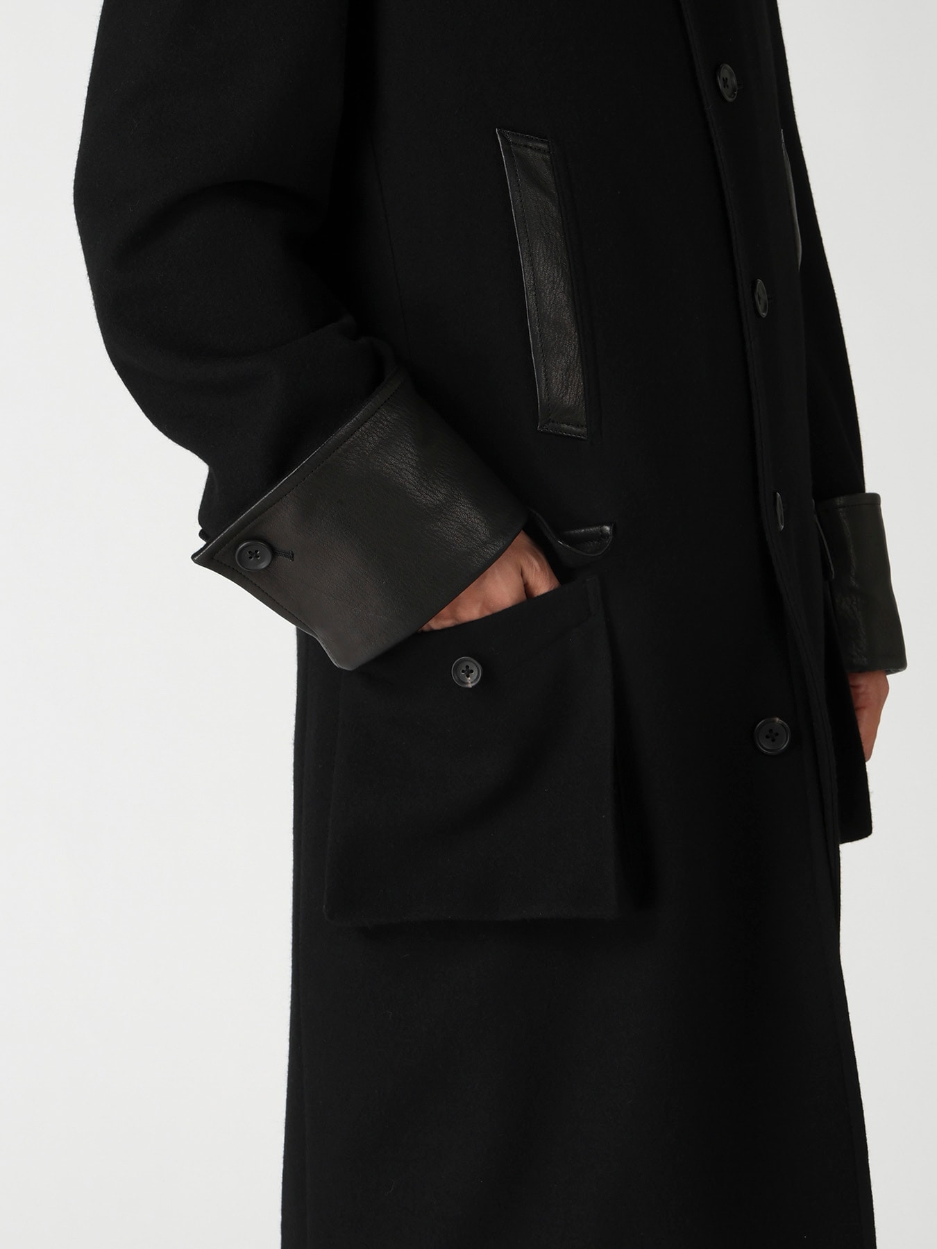 WOOL FLANNEL BELT DETAIL MILITARY 6B JACKET
