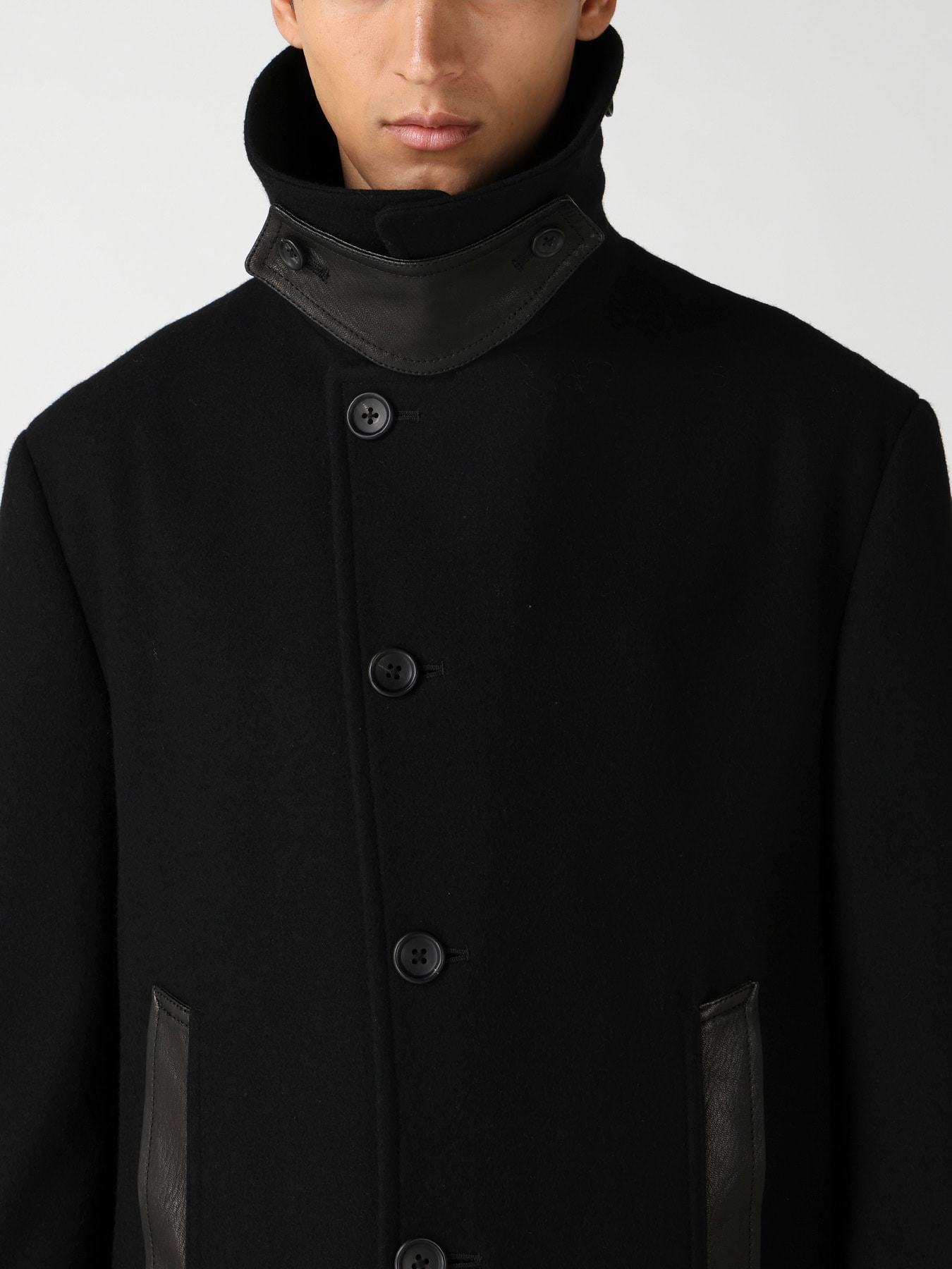 WOOL FLANNEL BELT DETAIL MILITARY 6B JACKET