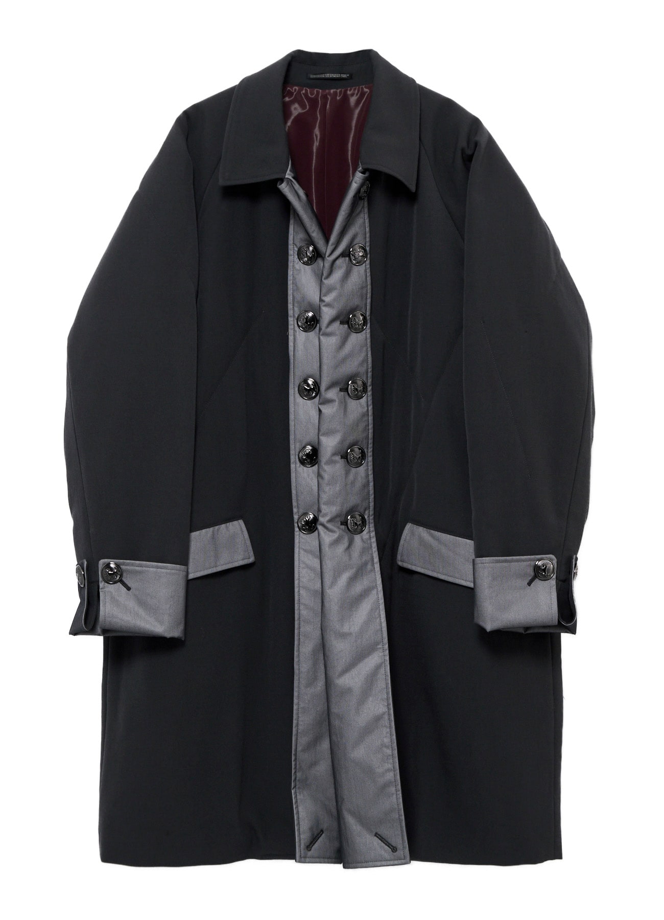 INK DYED ARMY GABARDINE PADDED NAPOLEON JACKET