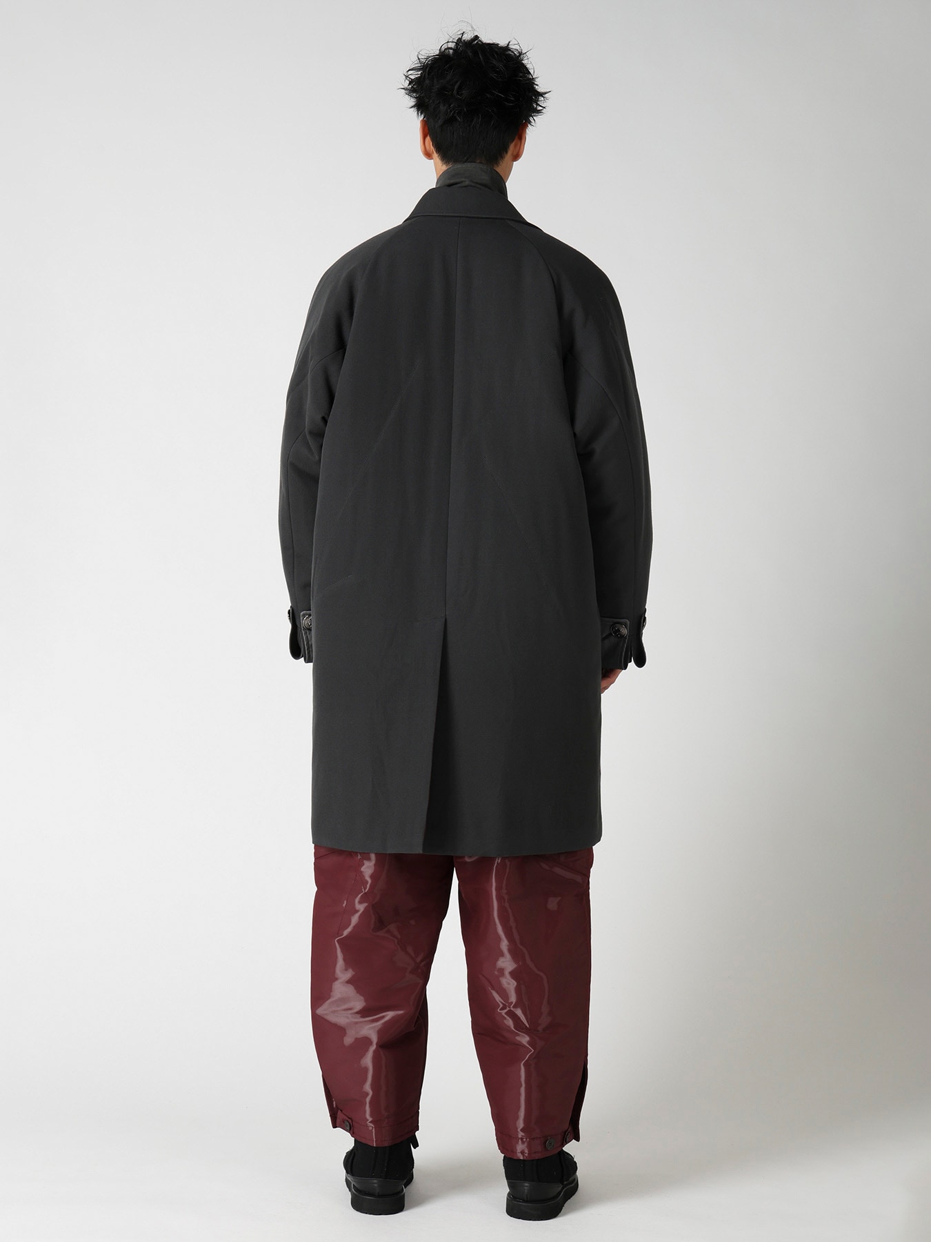 INK DYED ARMY GABARDINE PADDED NAPOLEON JACKET