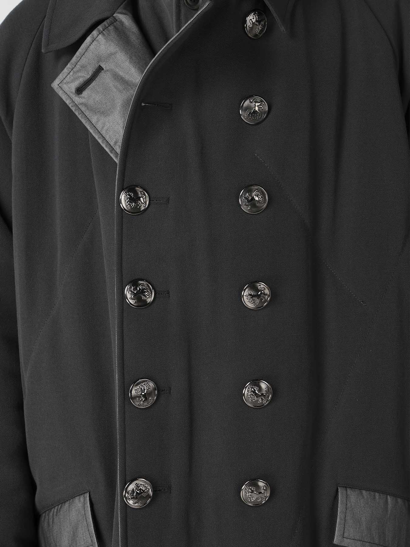INK DYED ARMY GABARDINE PADDED NAPOLEON JACKET