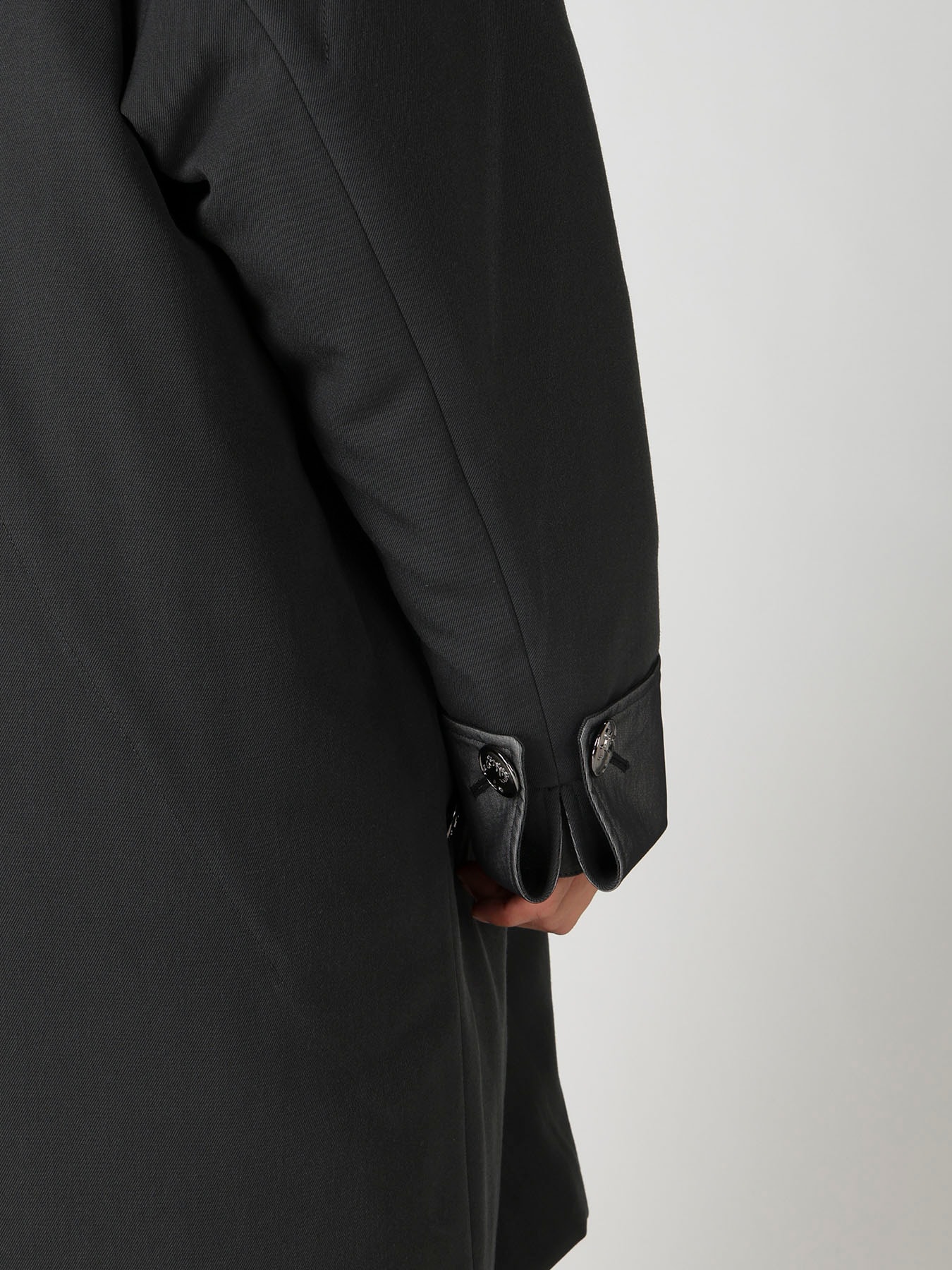 INK DYED ARMY GABARDINE PADDED NAPOLEON JACKET