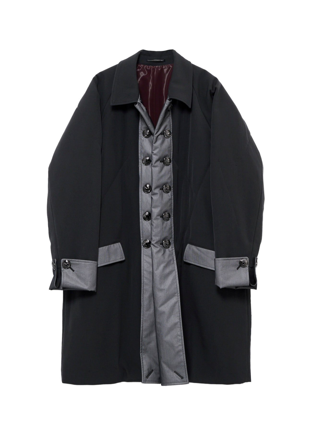 INK DYED ARMY GABARDINE PADDED NAPOLEON JACKET