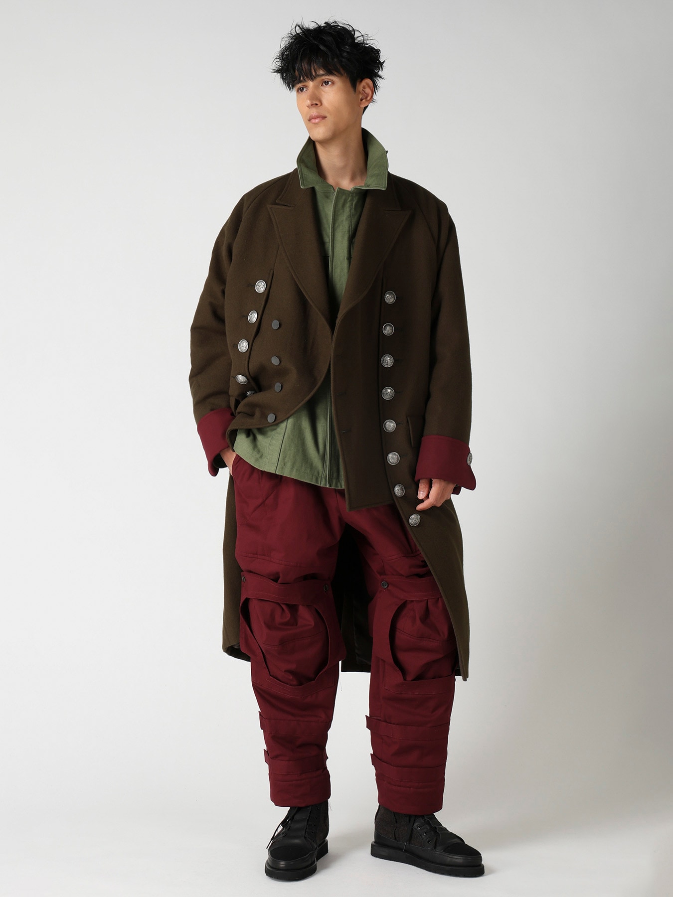 WOOL FLANNEL KH PADDED RAGLAN VEST JACKET