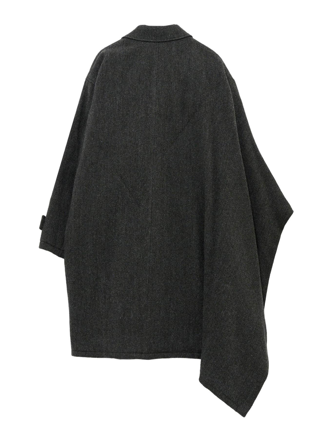 HERRINGBONE TWEED SCARF ASYMMETRY JACKET