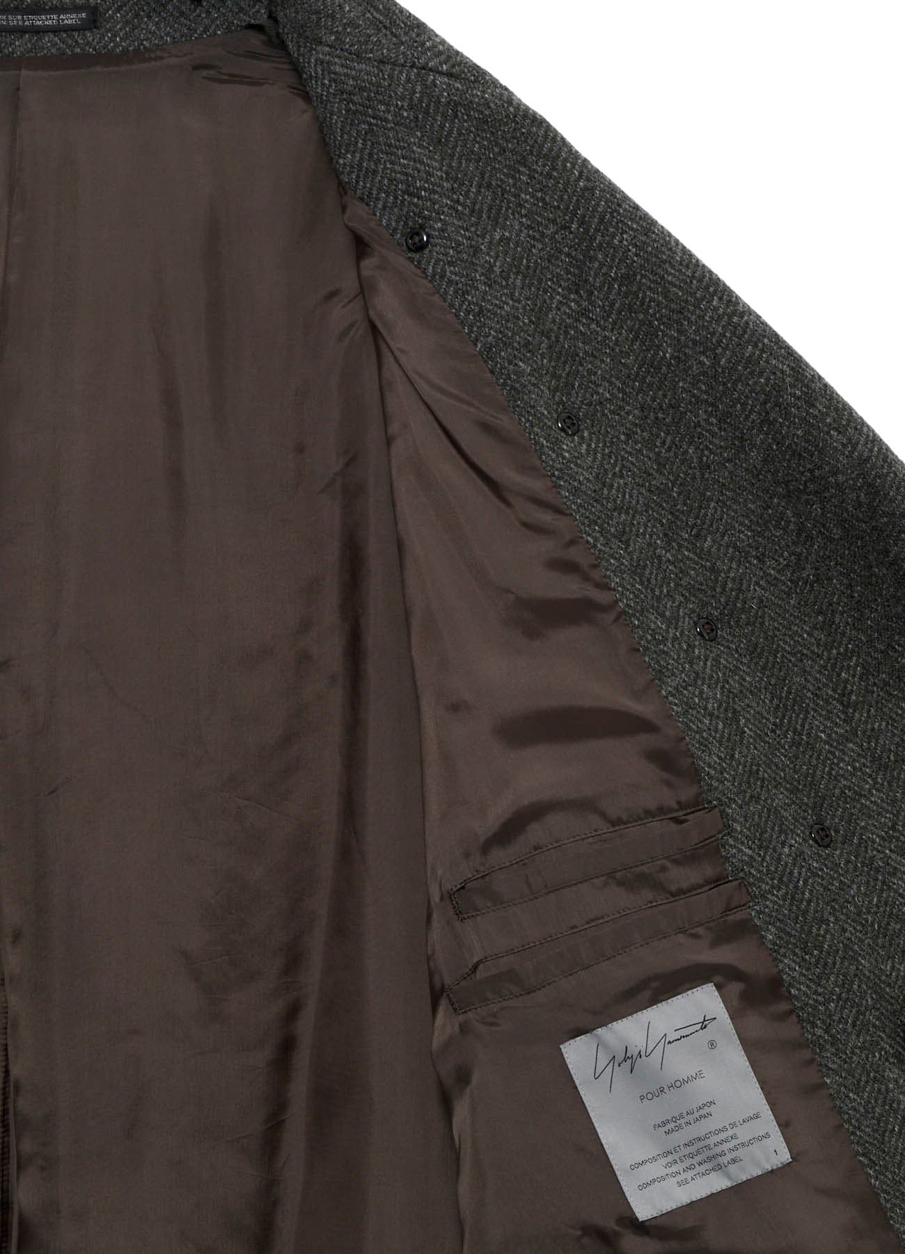 HERRINGBONE TWEED SCARF ASYMMETRY JACKET