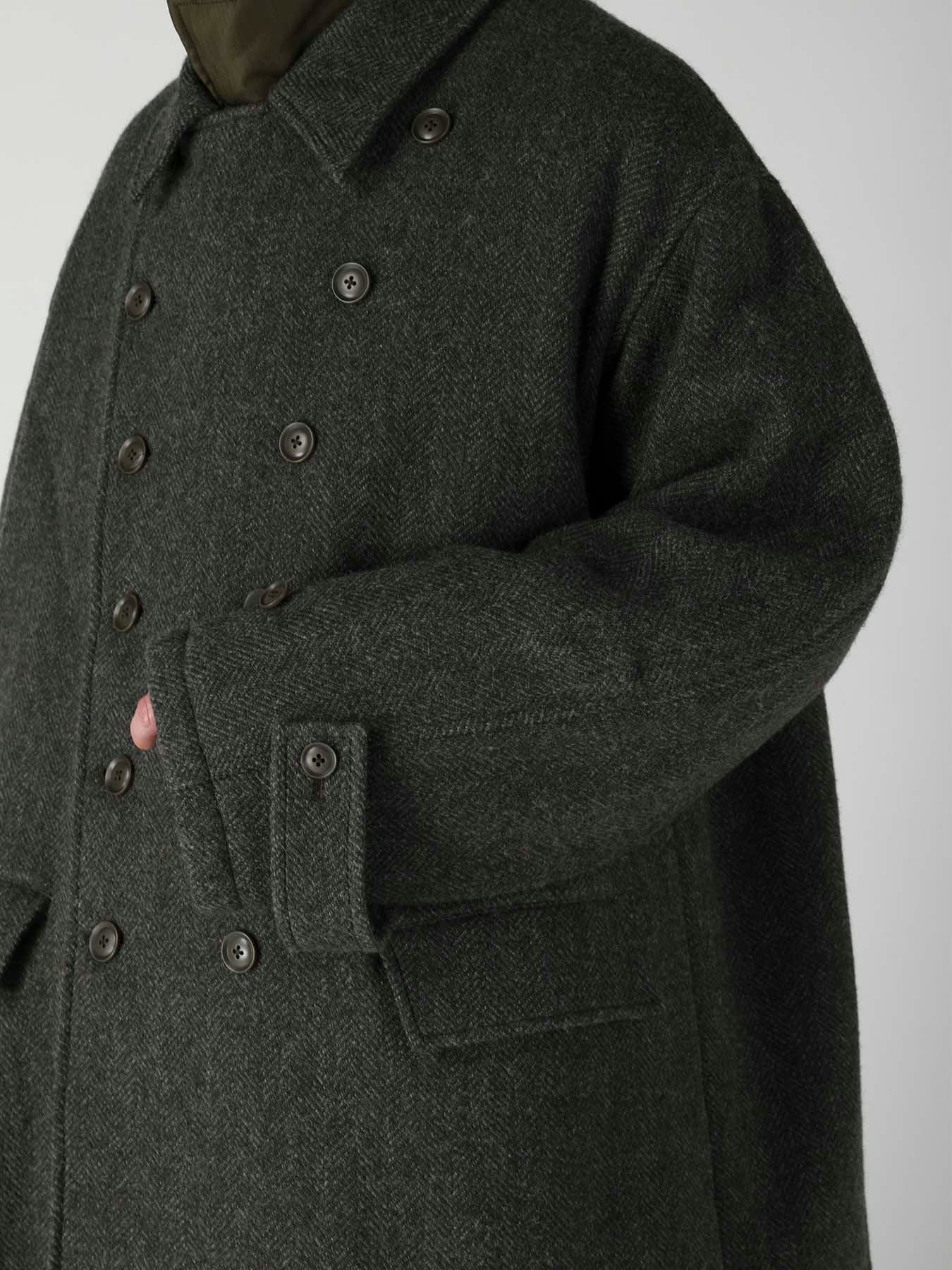 HERRINGBONE TWEED SCARF ASYMMETRY JACKET