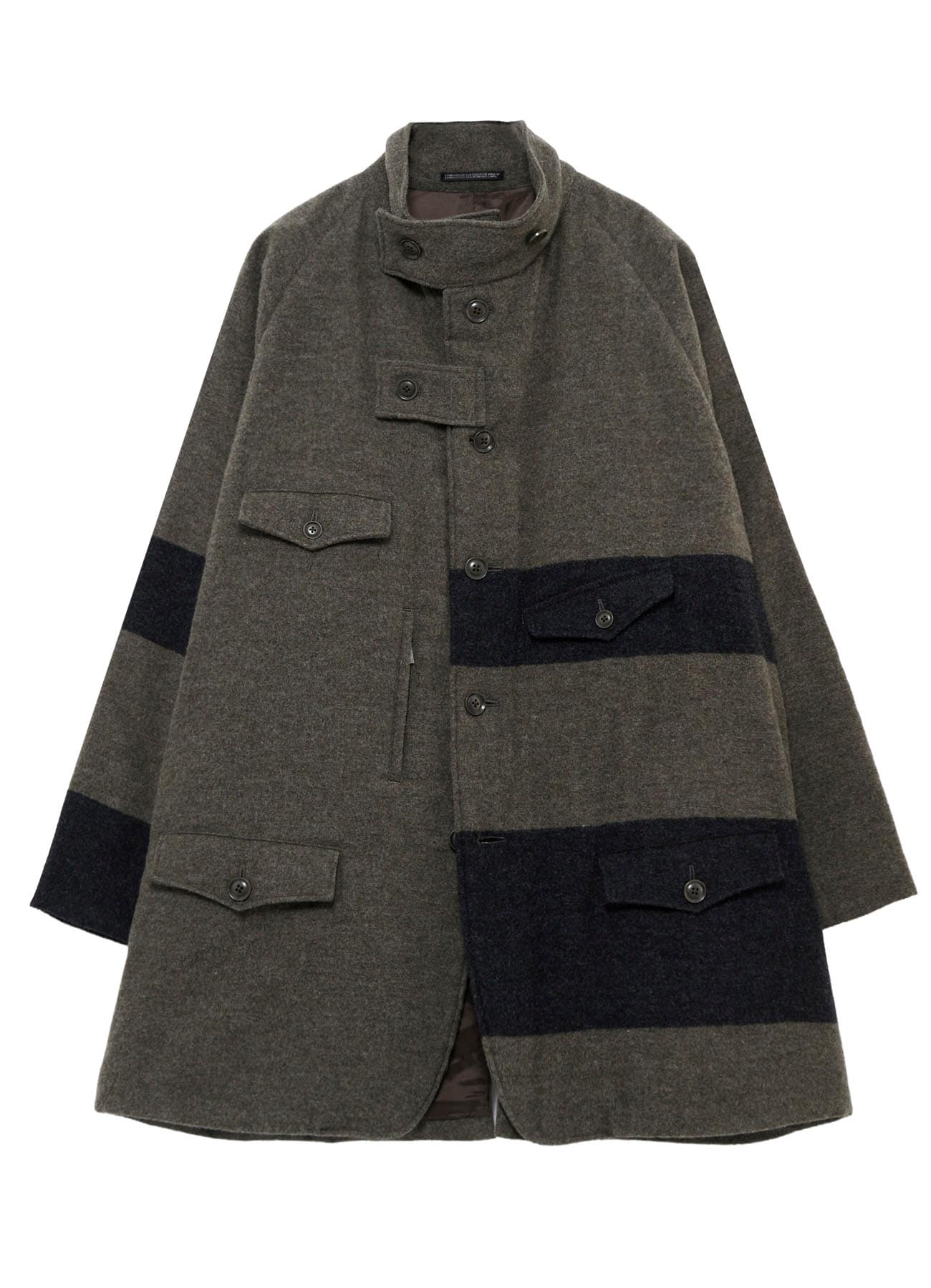 ARMY BLANKET BORDER STAND COLLAR PADDED JACKET