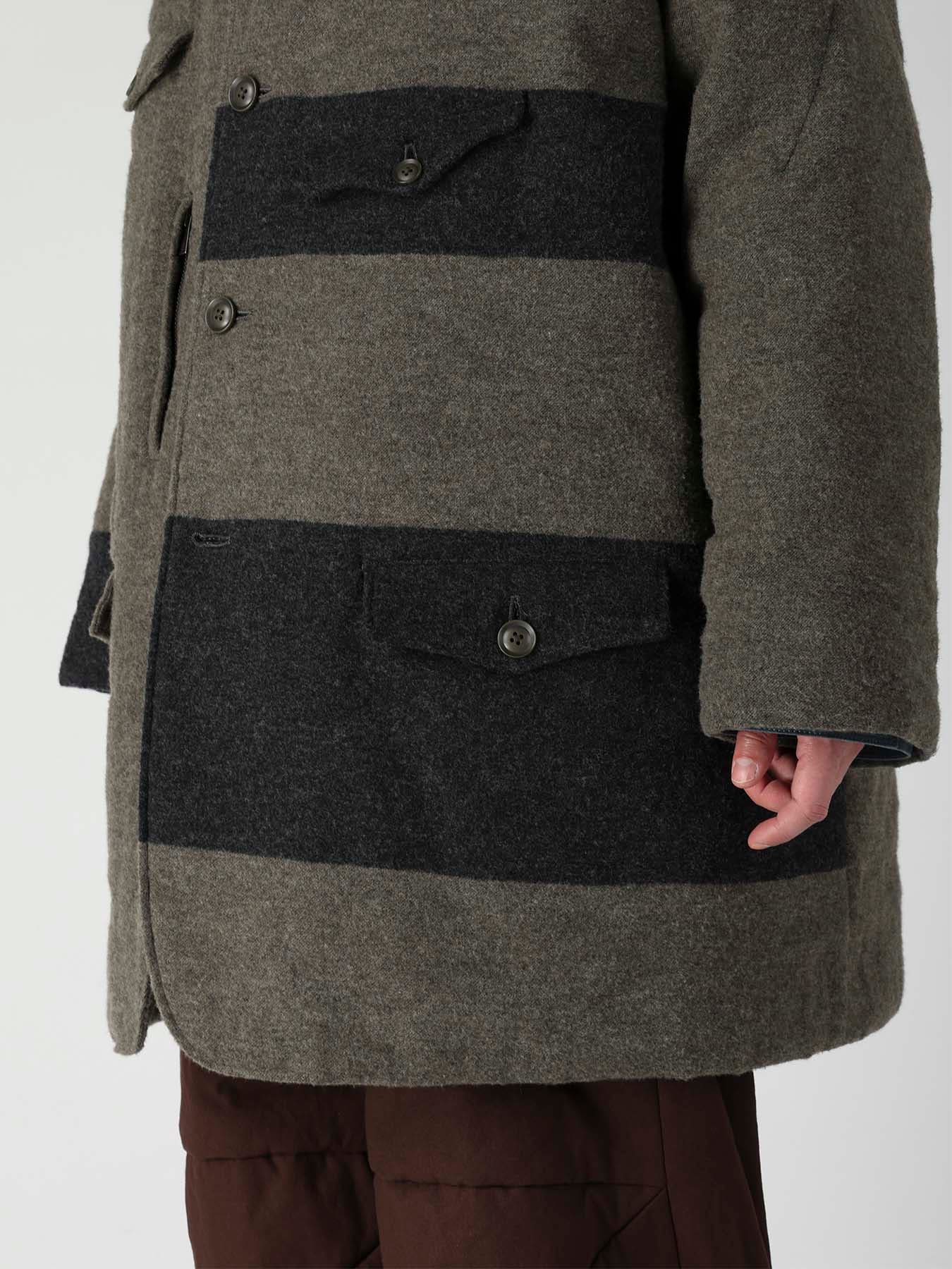 ARMY BLANKET BORDER STAND COLLAR PADDED JACKET