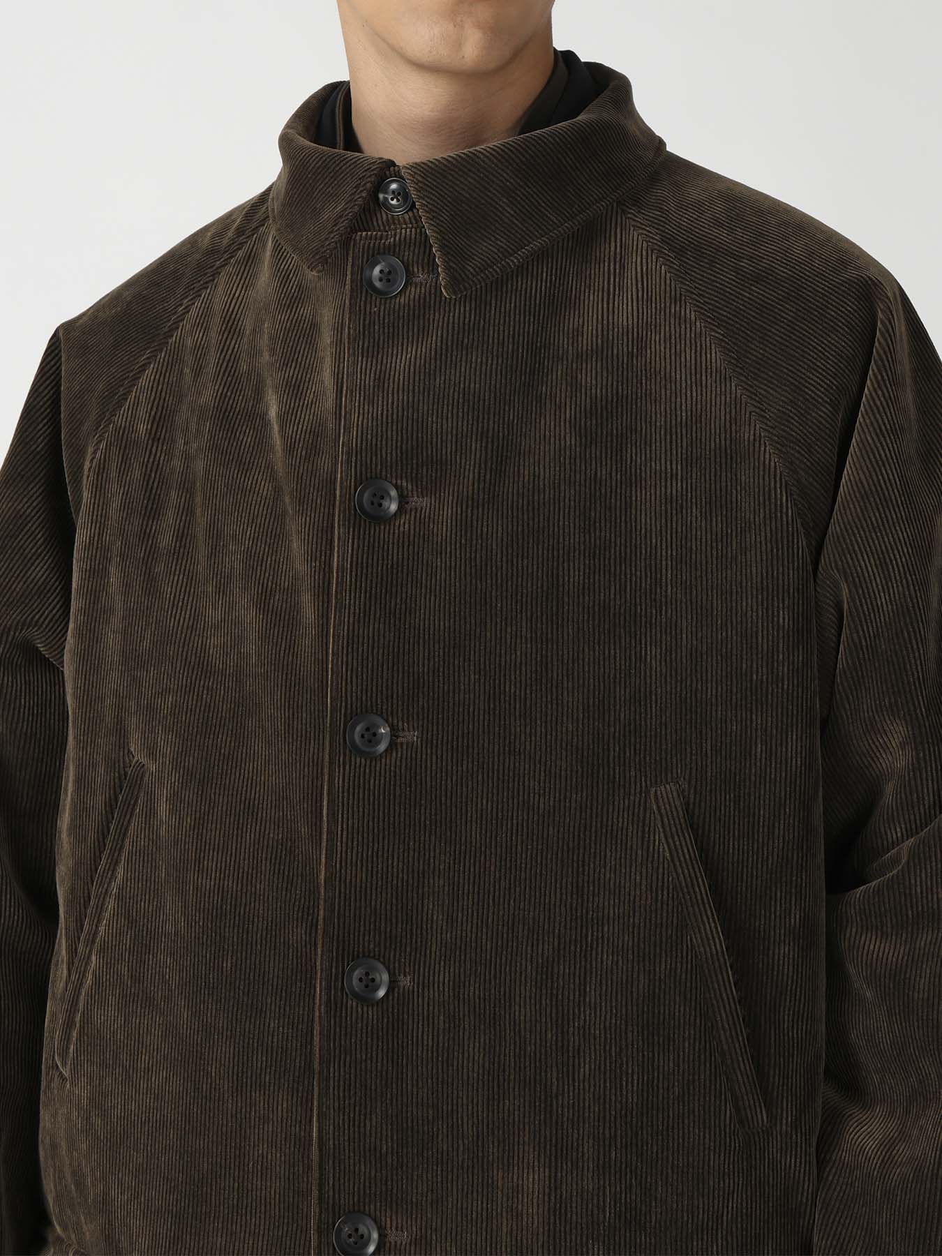 C/RY CORDUROY INKED PADDED 6BUTTONS RAGLAN JACKET