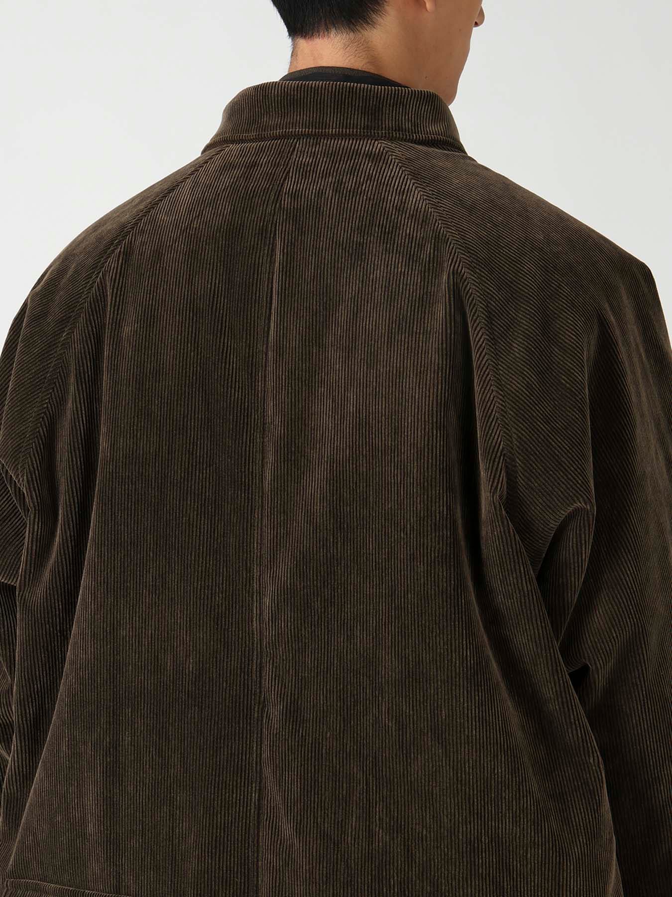 C/RY CORDUROY INKED PADDED 6BUTTONS RAGLAN JACKET