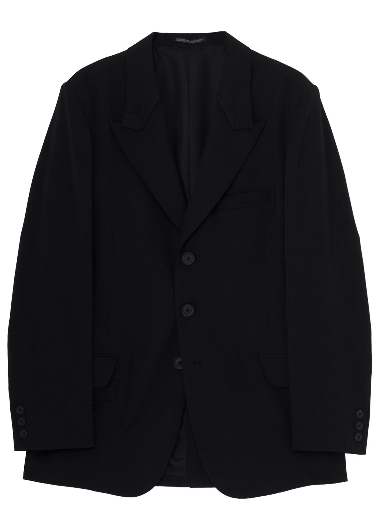 WOOL GABARDINE STITCH LAPEL JACKET