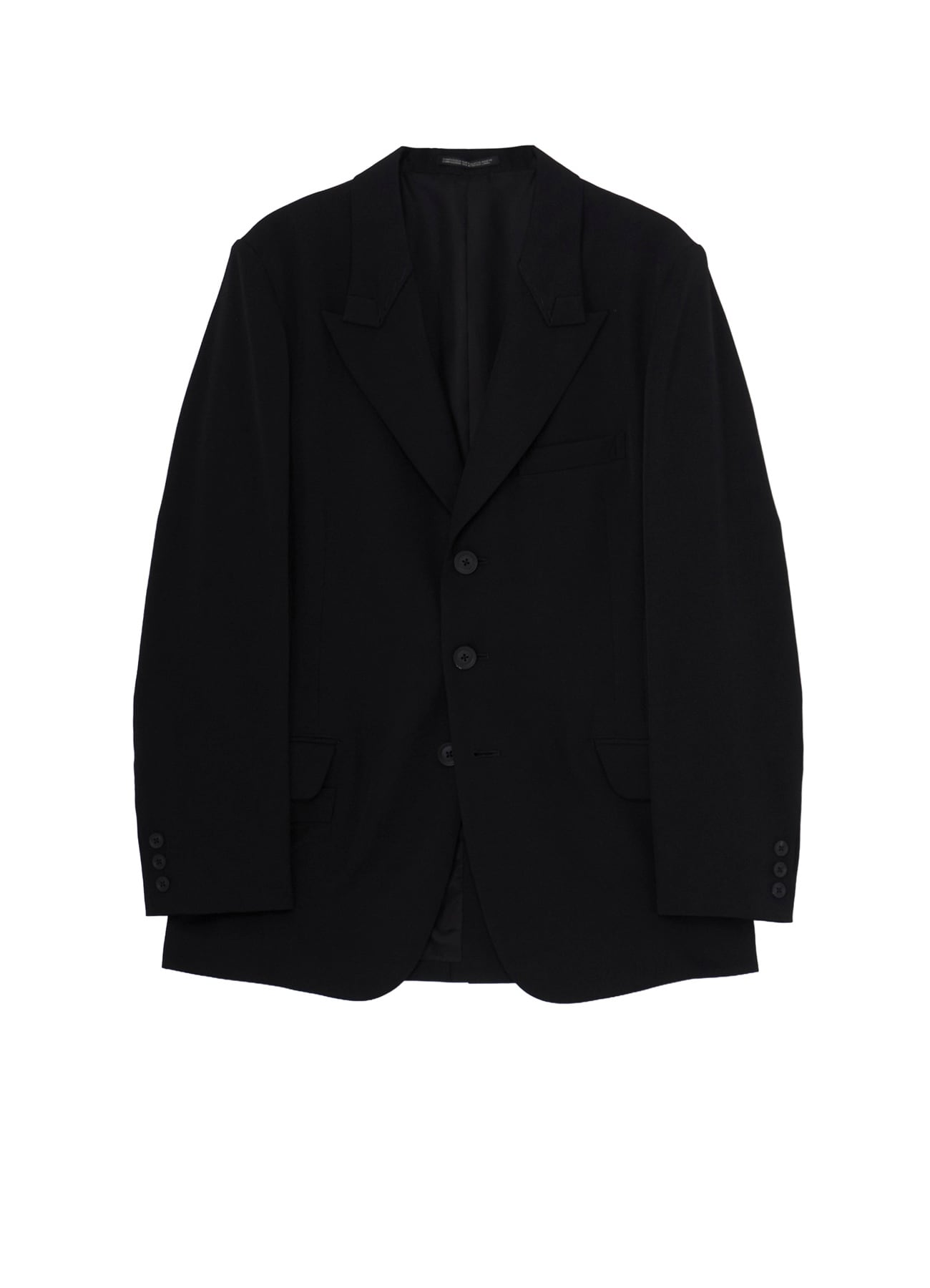 WOOL GABARDINE STITCH LAPEL JACKET