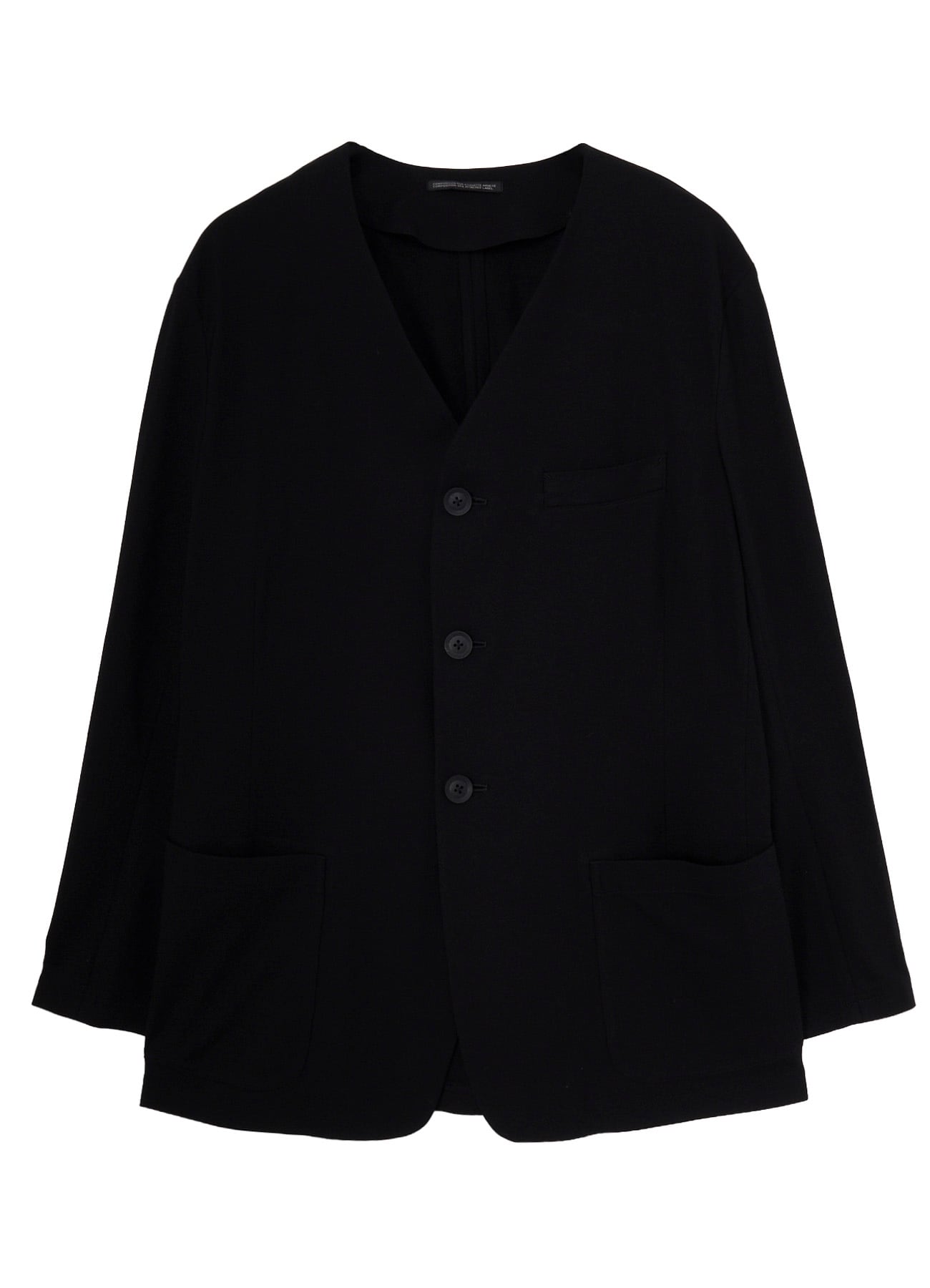 HIGH-TWISTED JERSEY COLLARLESS JACKET