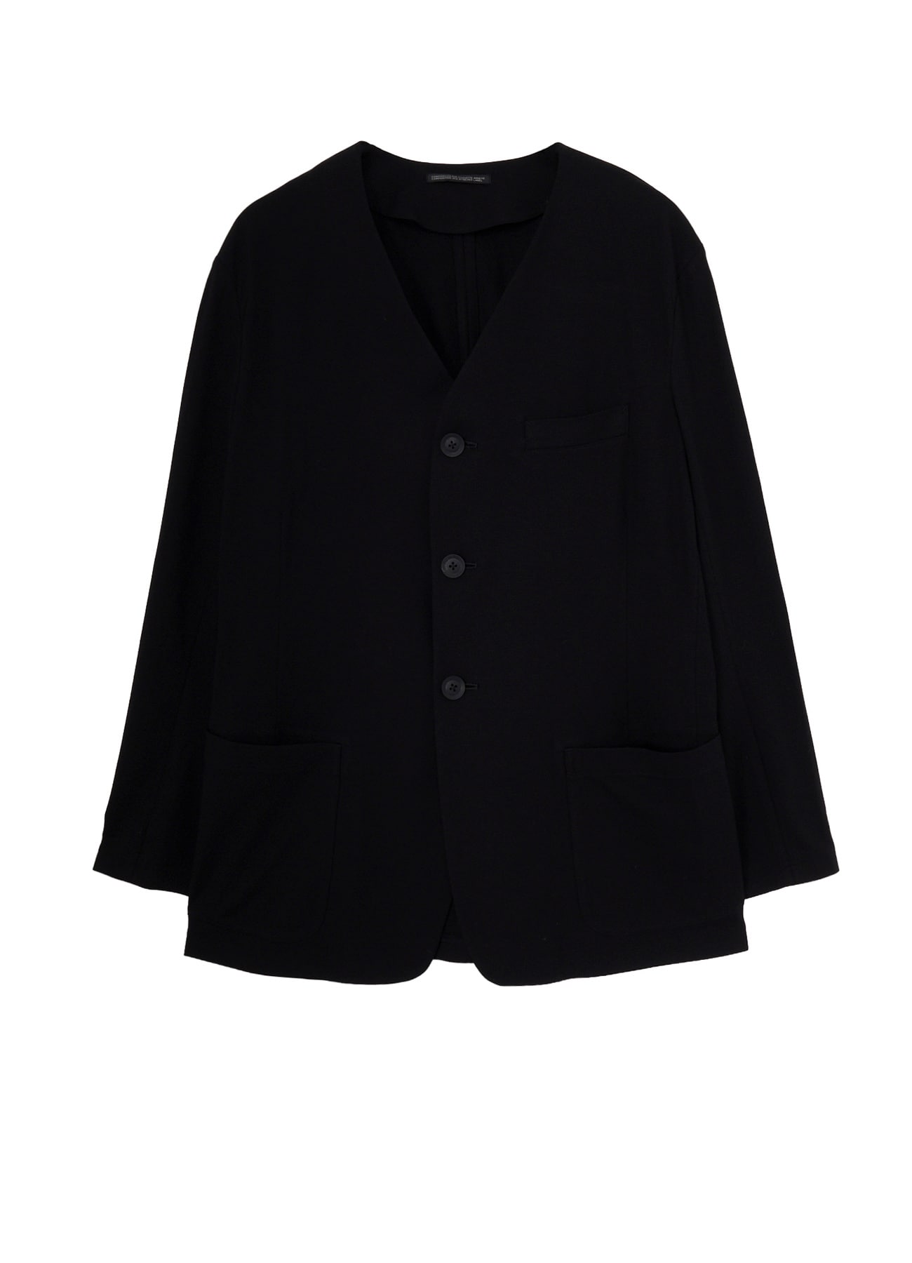 HIGH-TWISTED JERSEY COLLARLESS JACKET