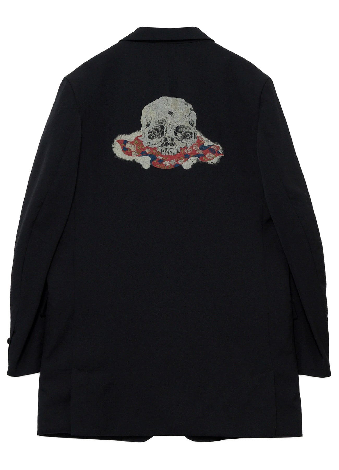 WOOL GABARDINE SKULL-PRINTED DISCHARGE JACKET