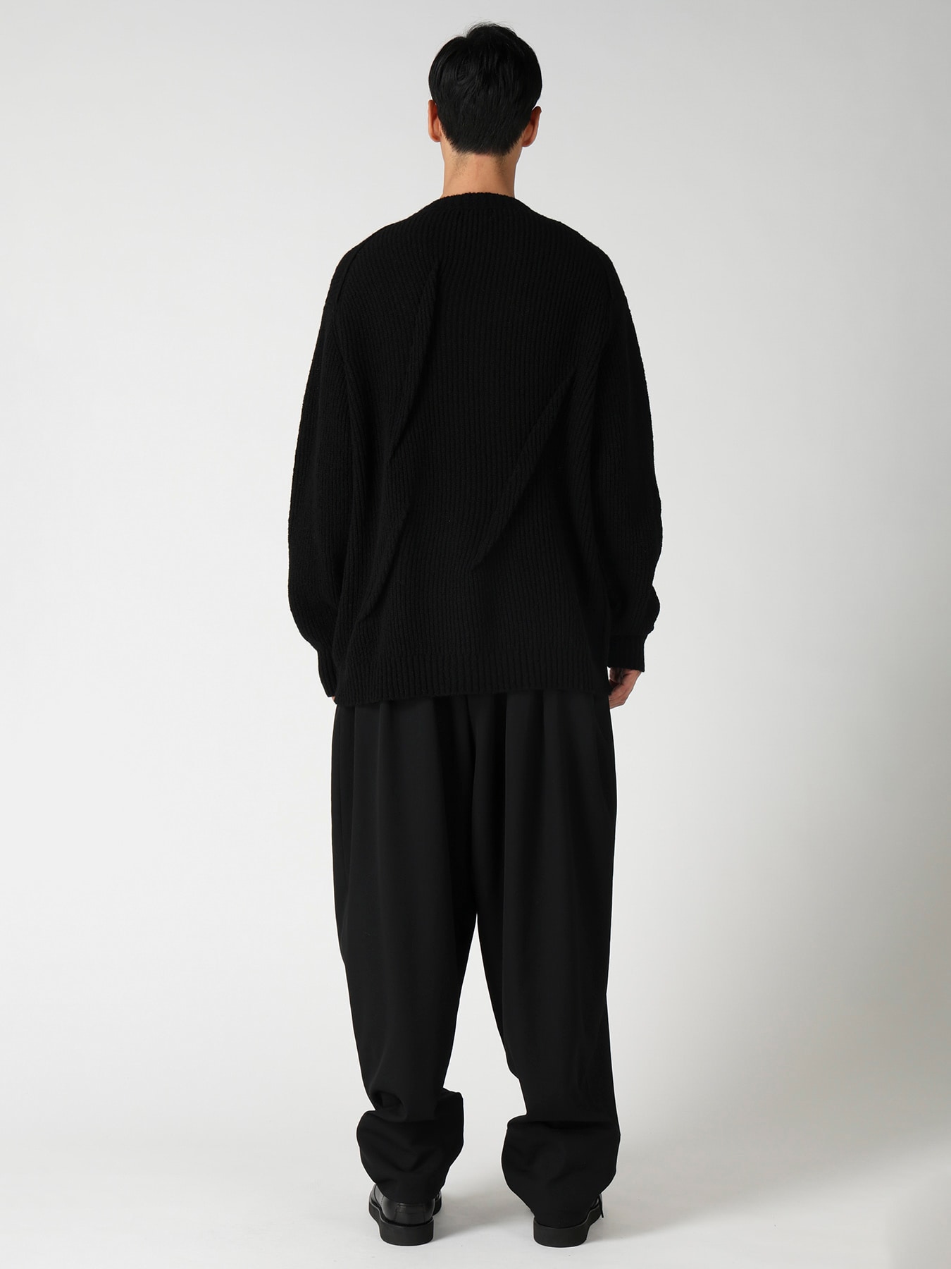 HALF CARDIGAN+TUCK TUCK ROUND NECK PO