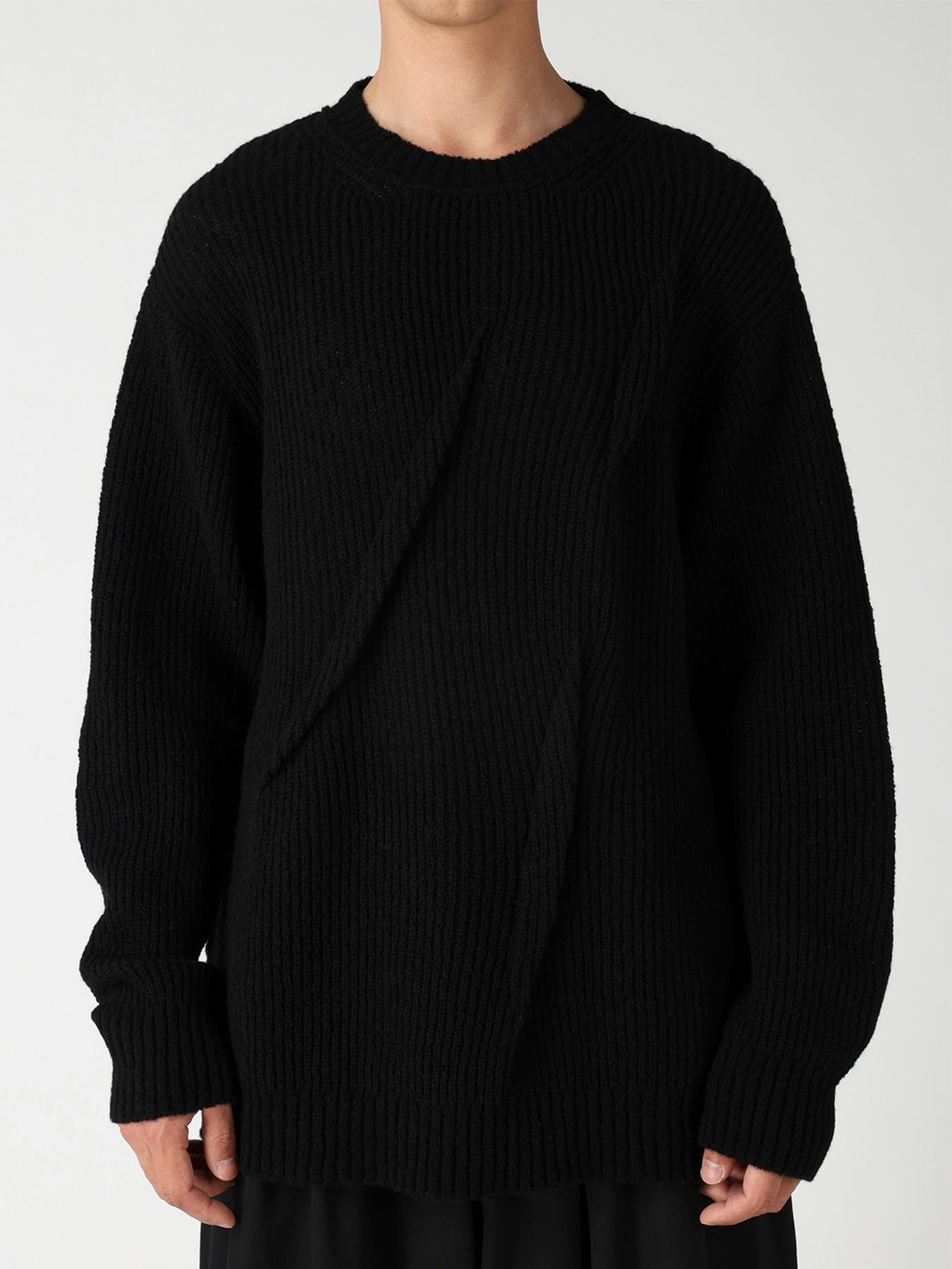 HALF CARDIGAN+TUCK TUCK ROUND NECK PO
