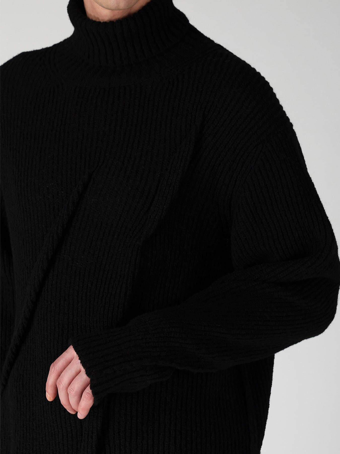 HALF CARDIGAN+TUCK TUCK TURTLE NECK PO