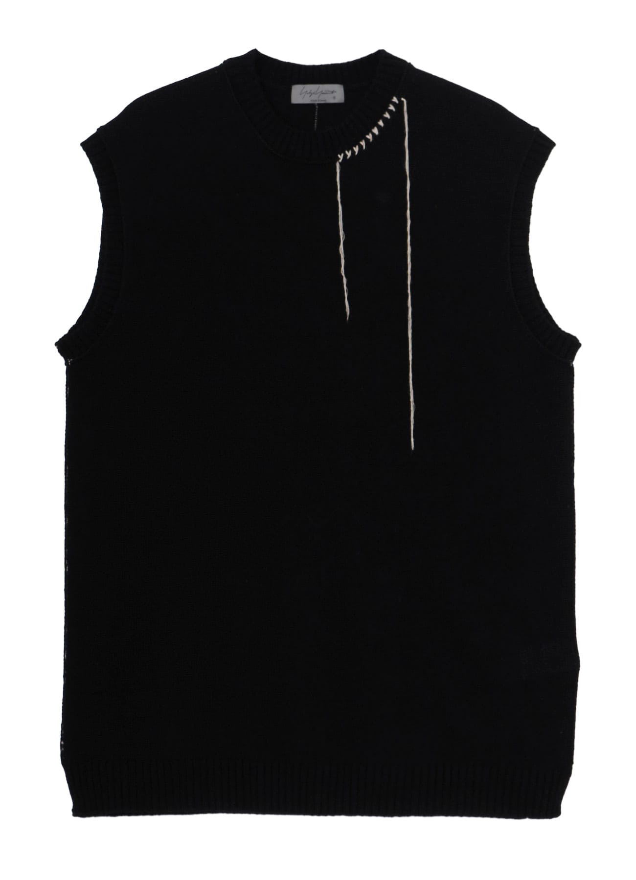 SINGLE JERSEY+EMBROIDERY EMBROIDERY ROUND NECK VEST