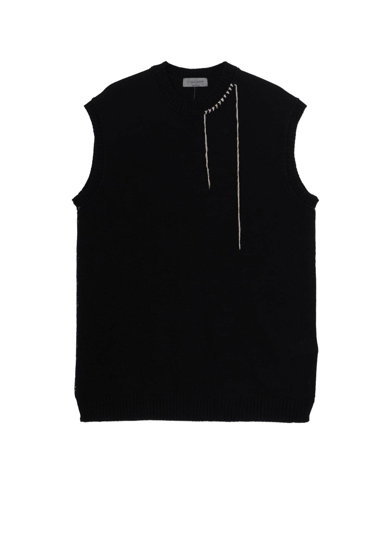 SINGLE JERSEY+EMBROIDERY EMBROIDERY ROUND NECK VEST