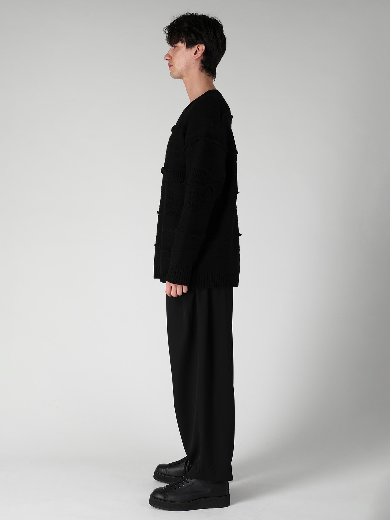 5G 1PLY RELIEF KNIT ROUND NECK PO