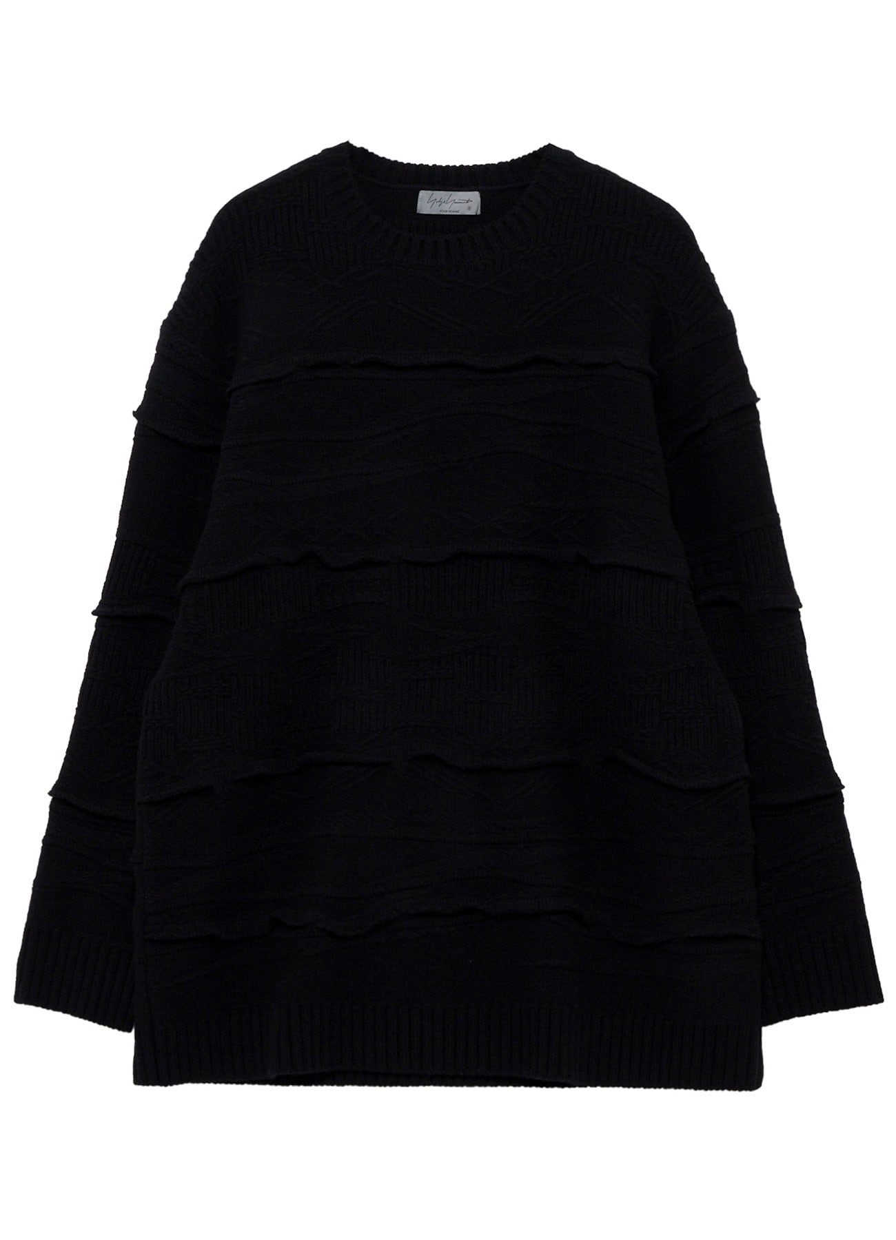 5G 1PLY RELIEF KNIT ROUND NECK PO
